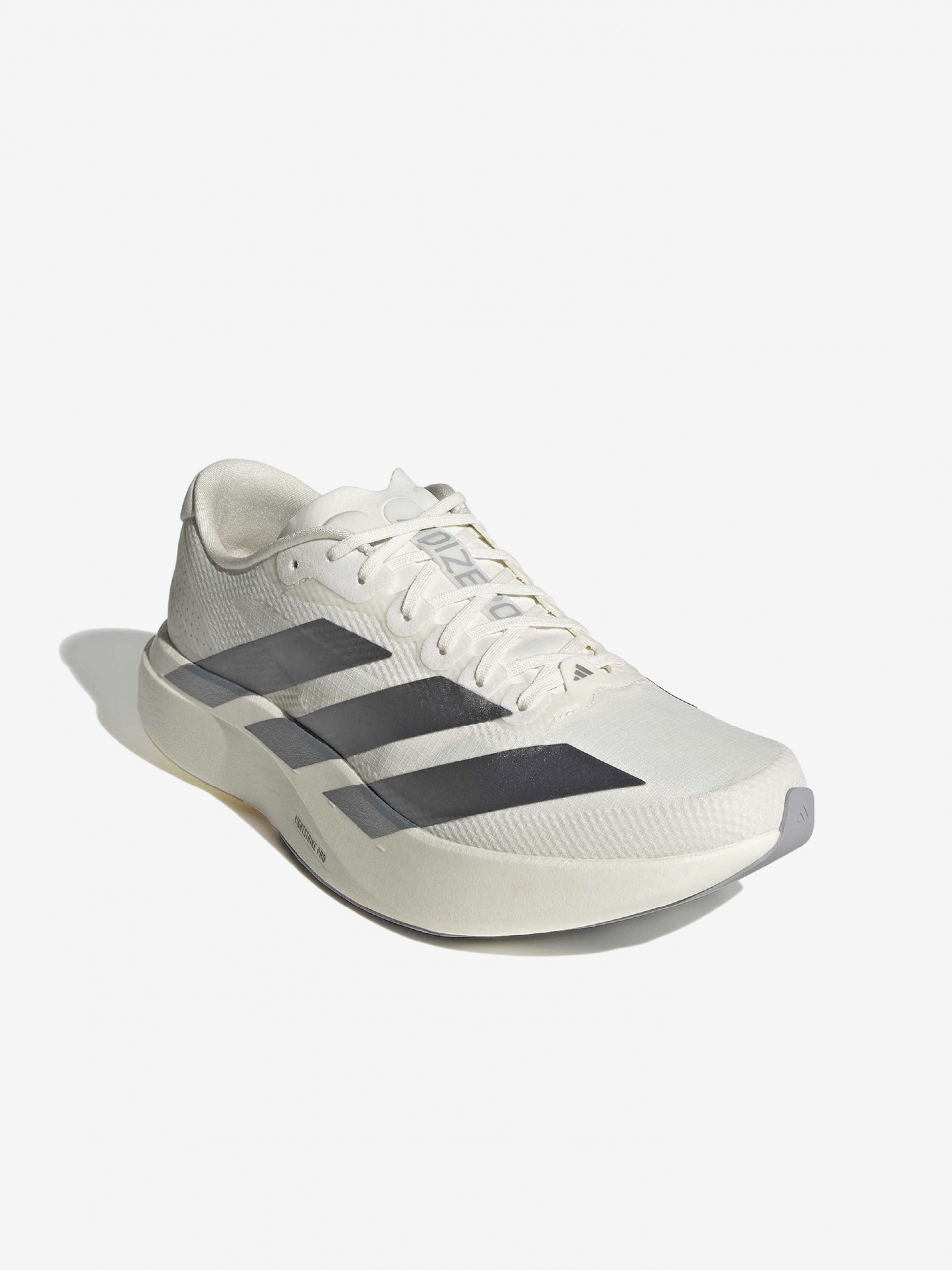 Adidas Adizero Evo SL Woven White and Silver Running Trainers