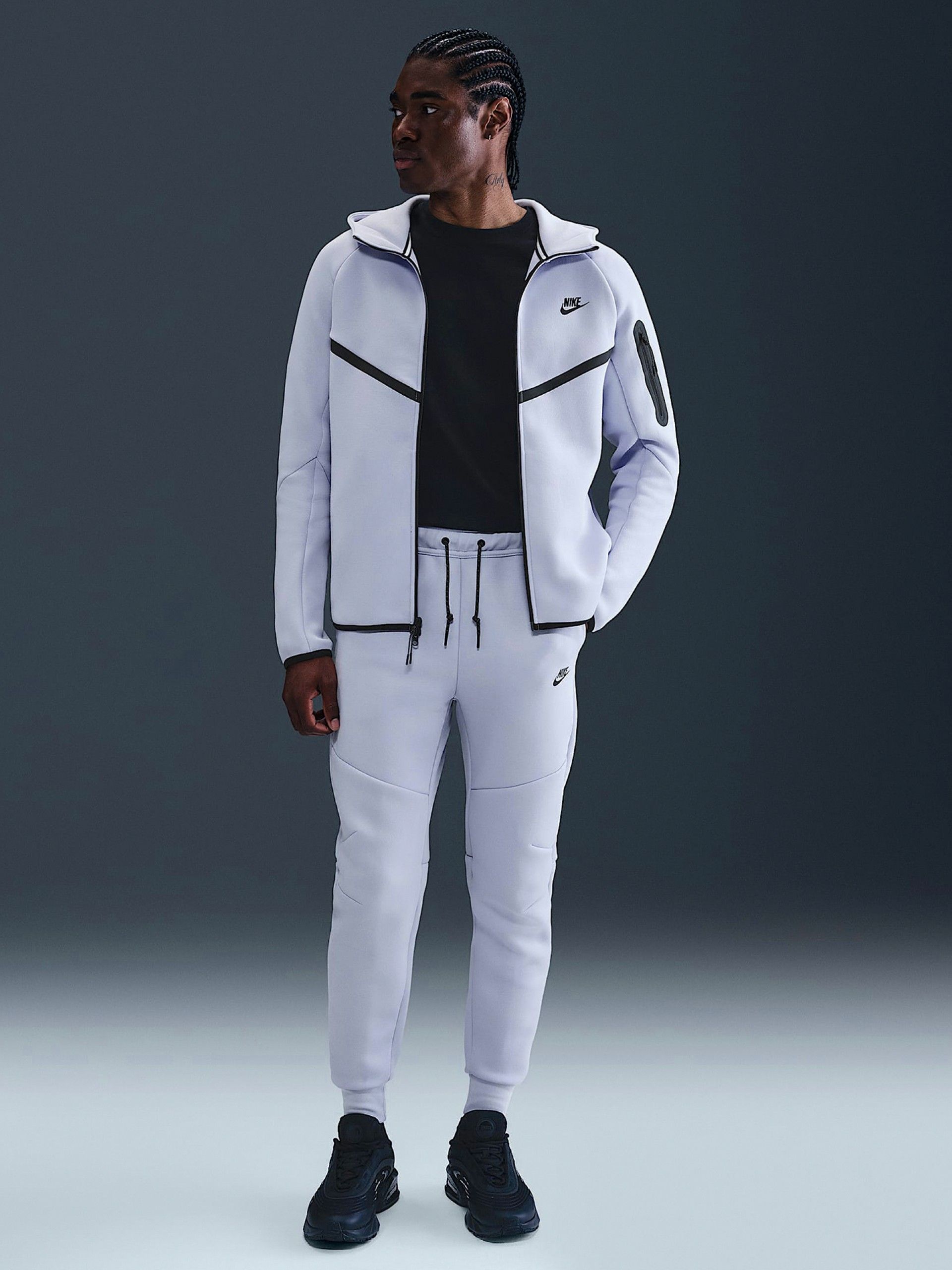 Nike Tech Fleece Windrunner Blue Hooded Jacket For Men