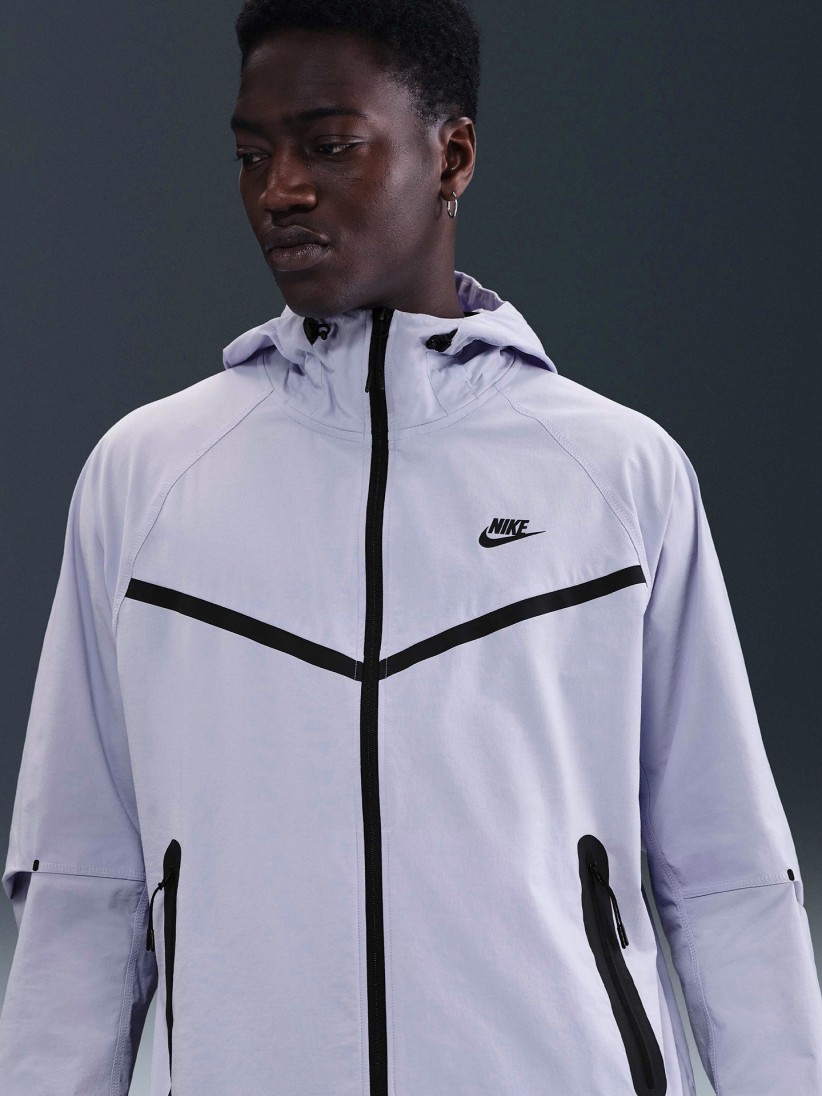 Chaqueta Cortavientos con Capucha Nike Tech Woven Lila Para Hombre