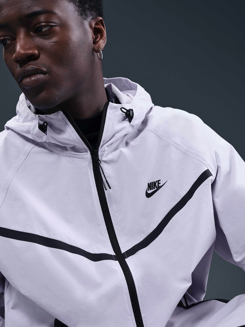 Chaqueta Cortavientos con Capucha Nike Tech Woven Lila Para Hombre