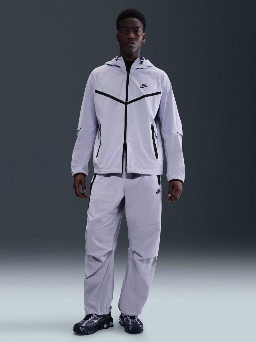 Chaqueta Cortavientos con Capucha Nike Tech Woven Lila Para Hombre