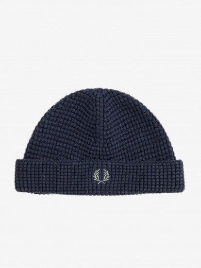 Fred Perry Waffle Blue Beanie