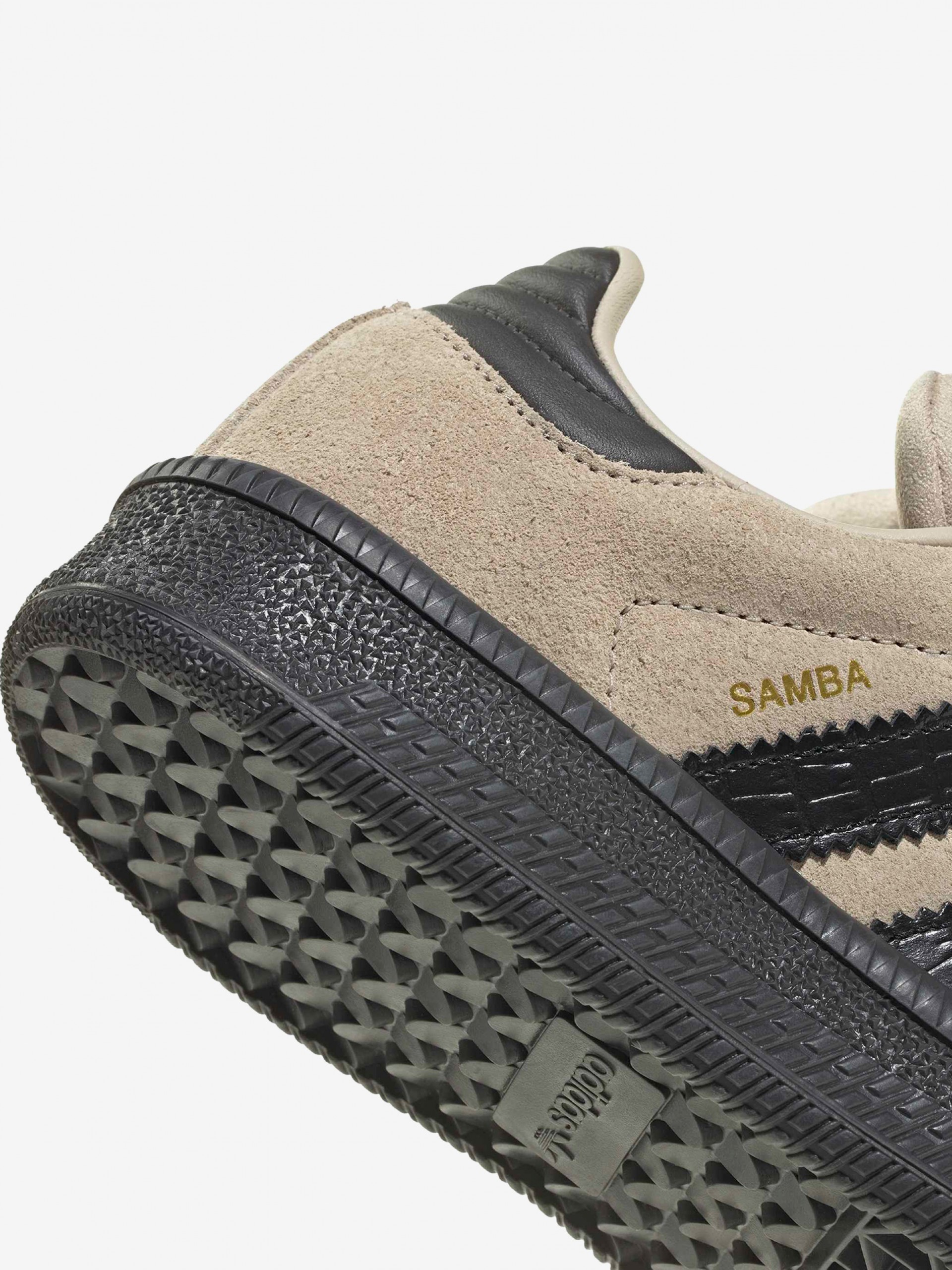 Sapatilhas Adidas Samba XLG J Bege e Pretas Em Camurça