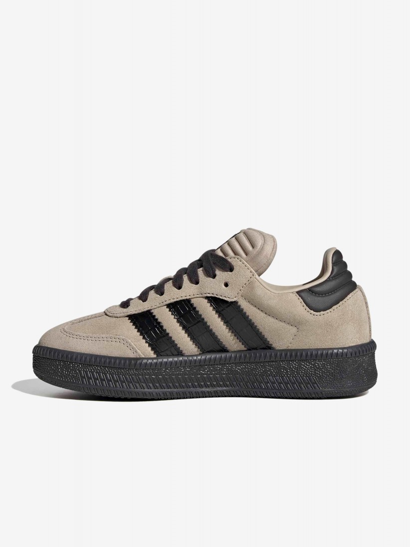 Adidas Samba XLG J Beige and Black Suede Sneakers