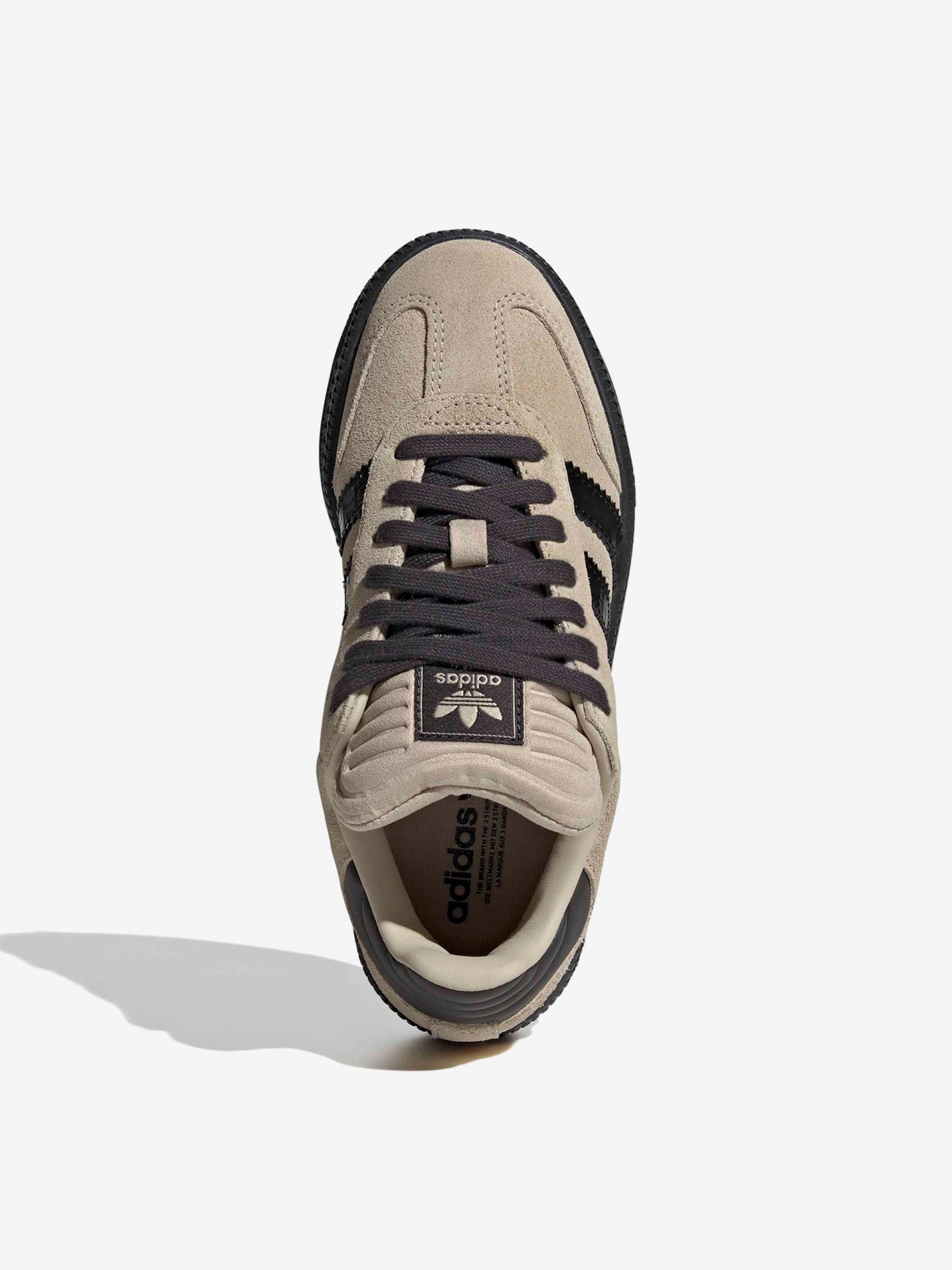 Zapatillas Adidas Samba XLG J Beige y Negras De Gamuza