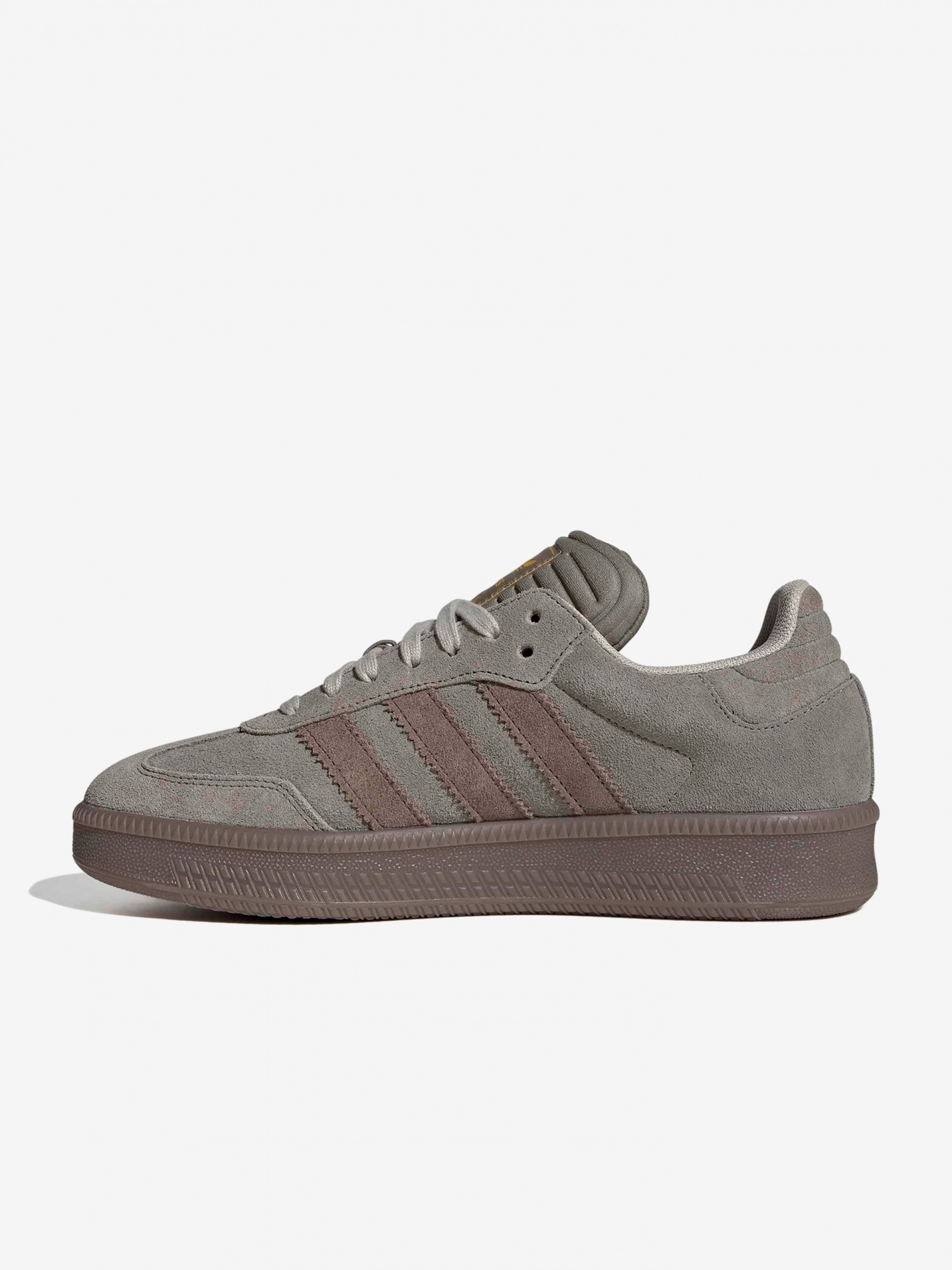 Sapatilhas Adidas Samba XLG Cinzentas e Castanhas Em Camurça