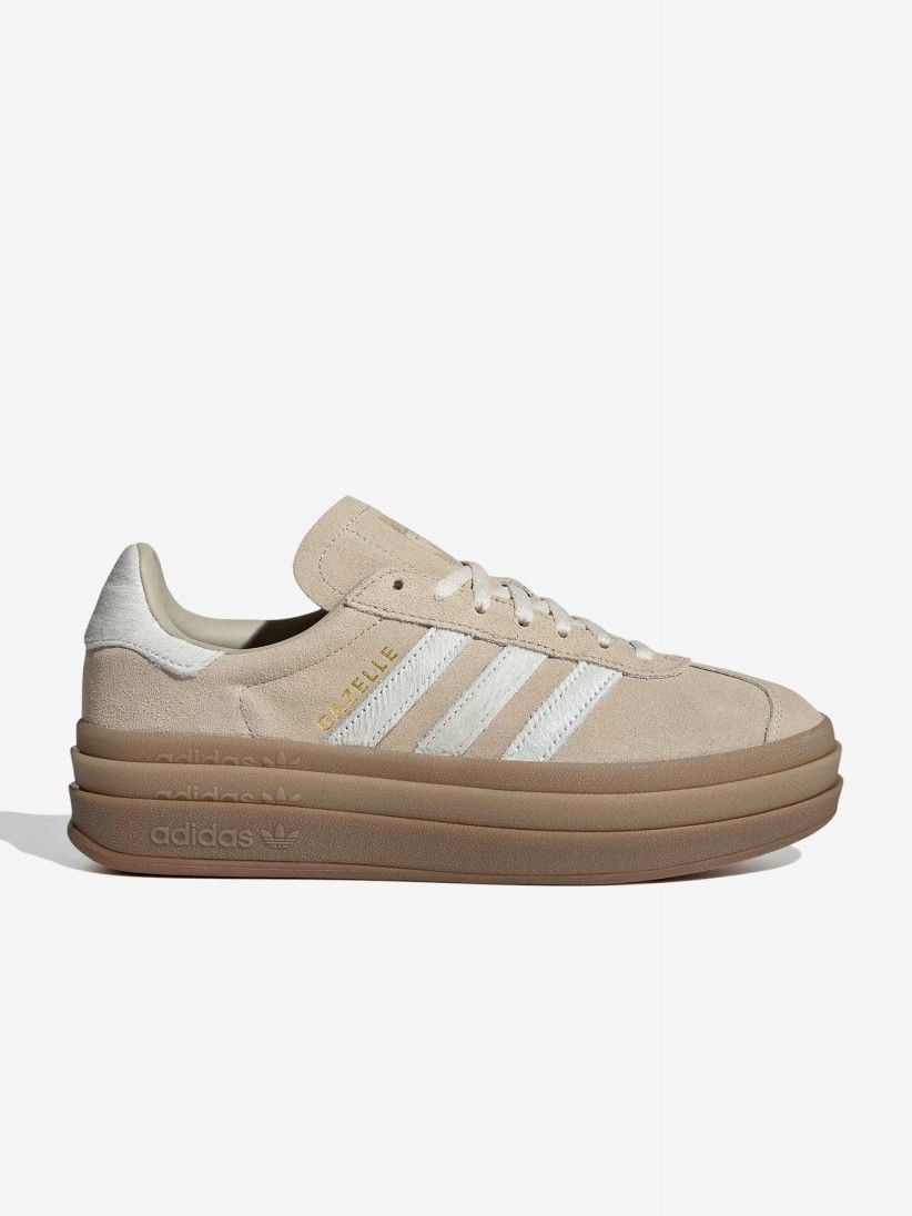 Zapatillas Adidas Gazelle Bold W Beige y Blancas De Gamuza