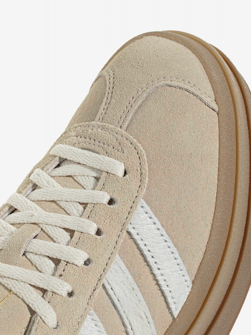 Zapatillas Adidas Gazelle Bold W Beige y Blancas De Gamuza