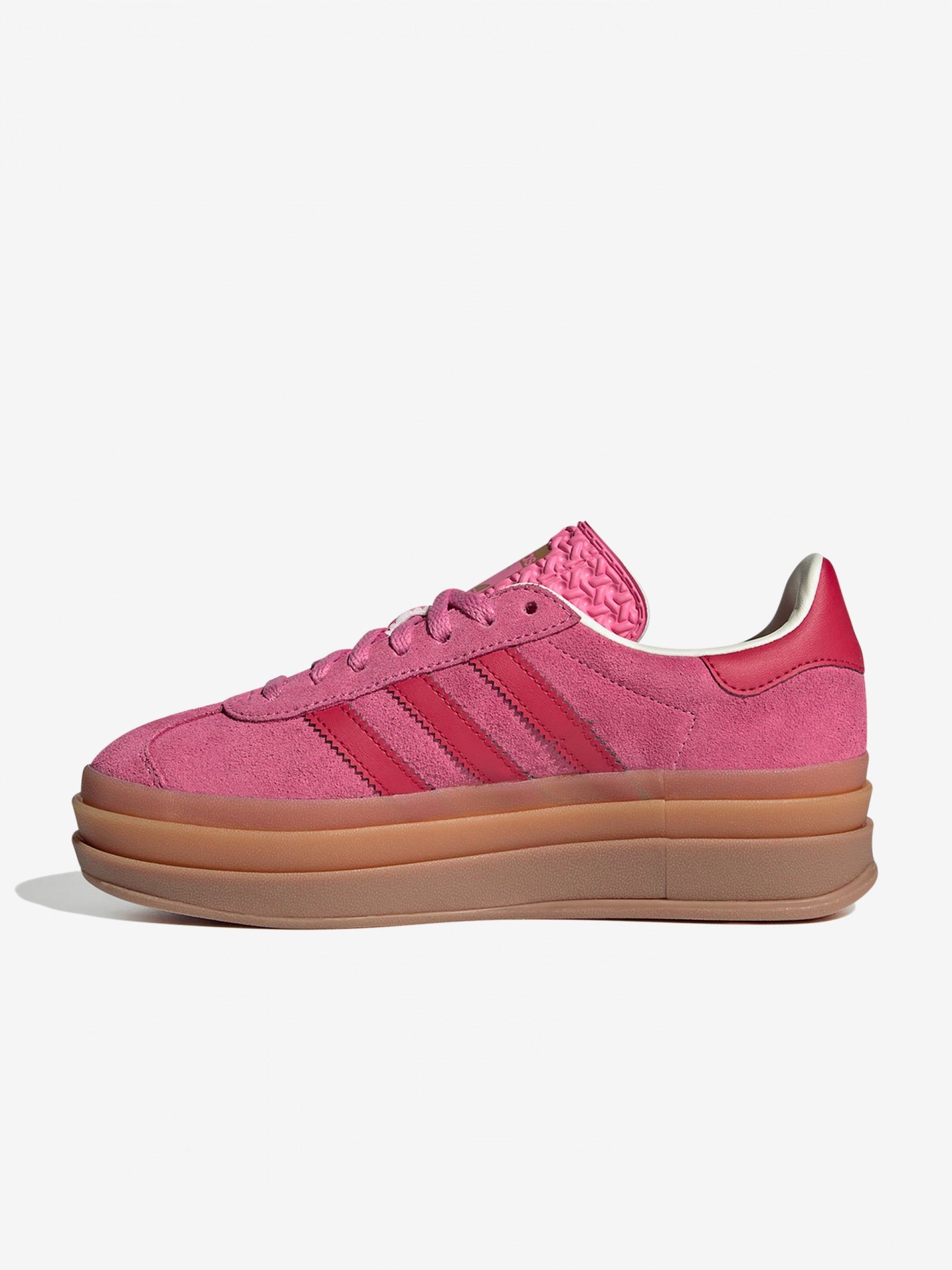 Zapatillas Adidas Gazelle Bold J Rosa y Rojas De Gamuza