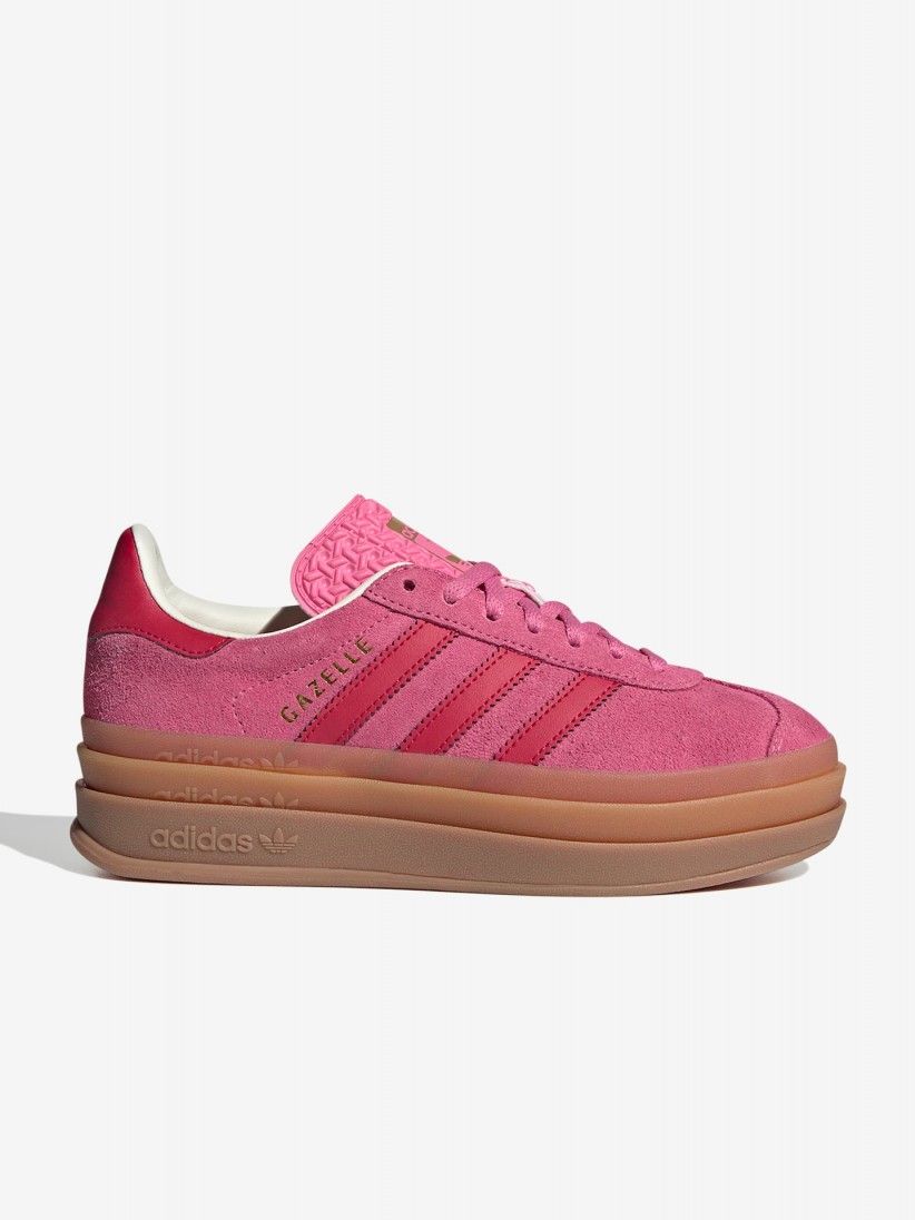 Zapatillas Adidas Gazelle Bold J Rosa y Rojas De Gamuza