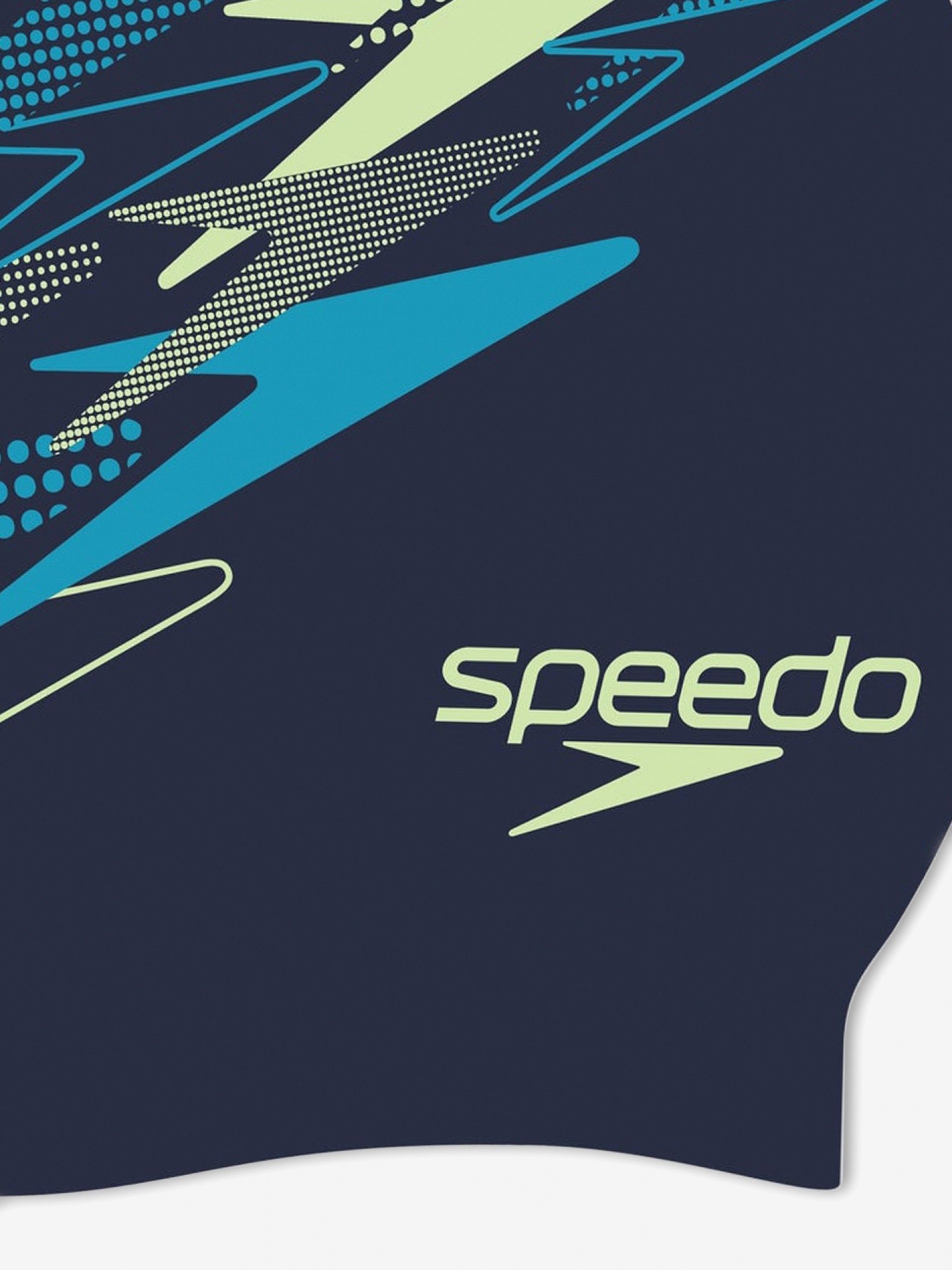 Speedo Printed Silicone Blue and Green Swimming Cap