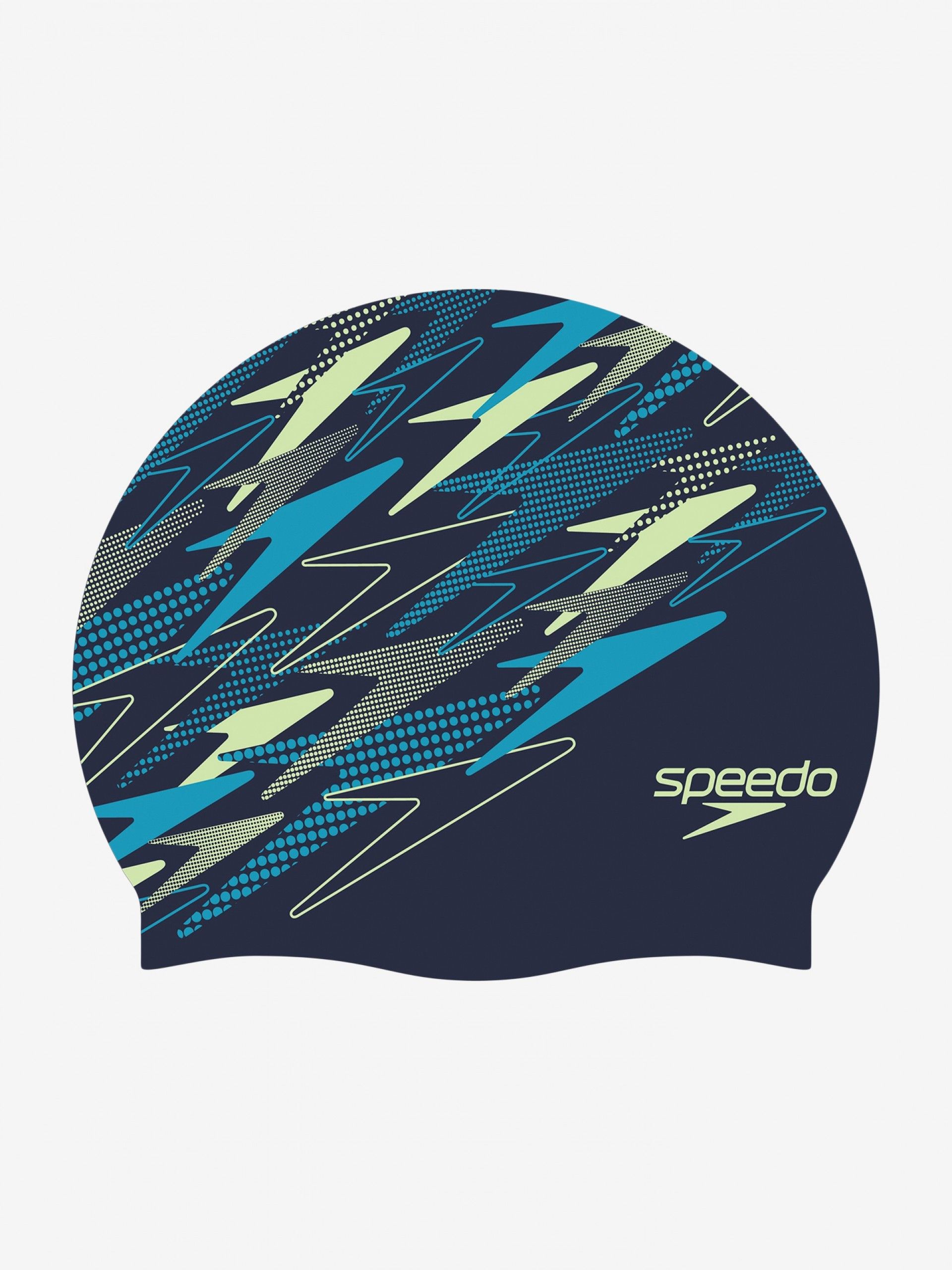 Speedo Printed Silicone Blue and Green Swimming Cap