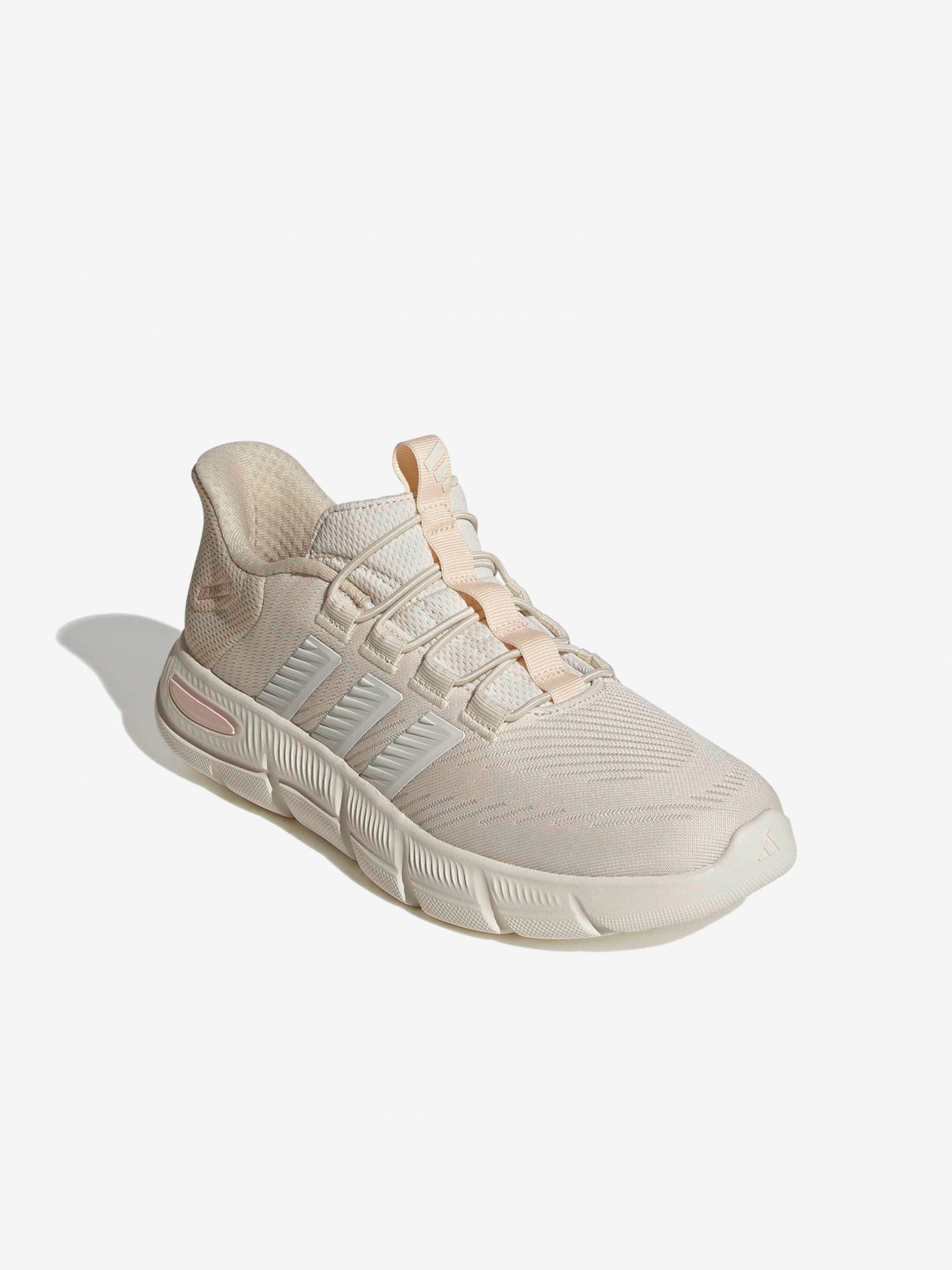 Adidas Cloudfoam Flex Rapidfit W Beige, White and Pink Walking Trainers