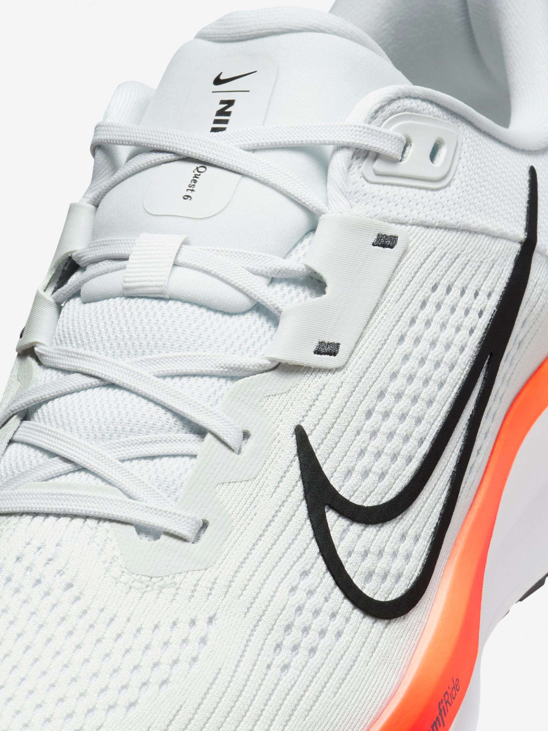 Nike Quest 6 White, Red and Yellow Running Trainers For Men