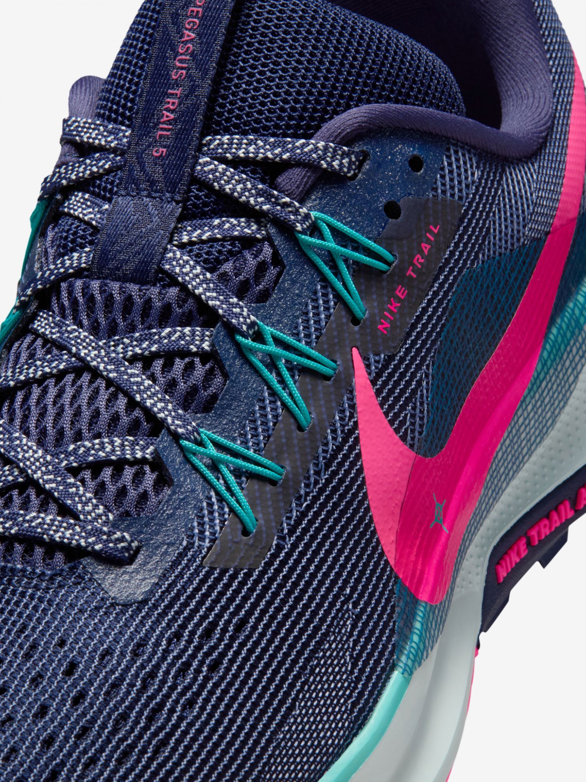 Nike Pegasus Trail 5 Blue and Pink Trail Trainers For Men