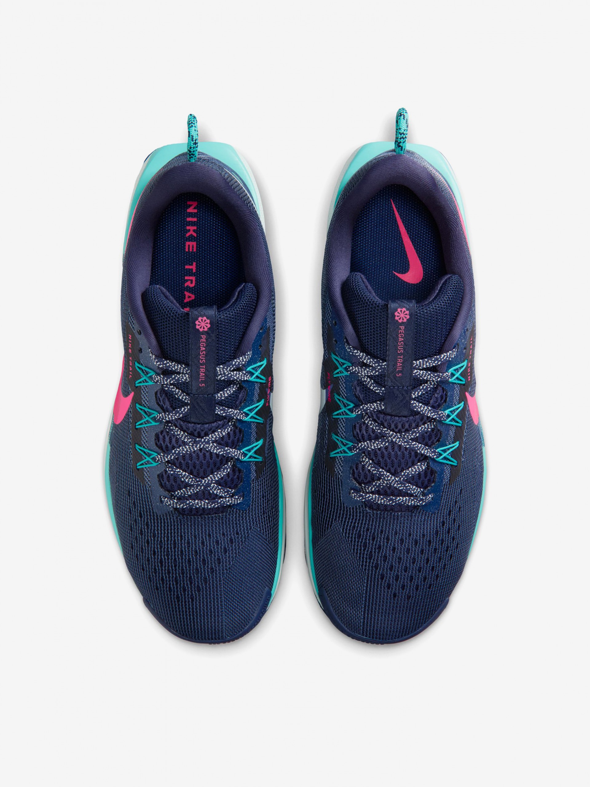 Nike Pegasus Trail 5 Blue and Pink Trail Trainers For Men