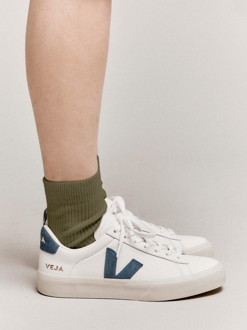 Sapatilhas VEJA Campo Chromefree Leather Brancas e Azuis