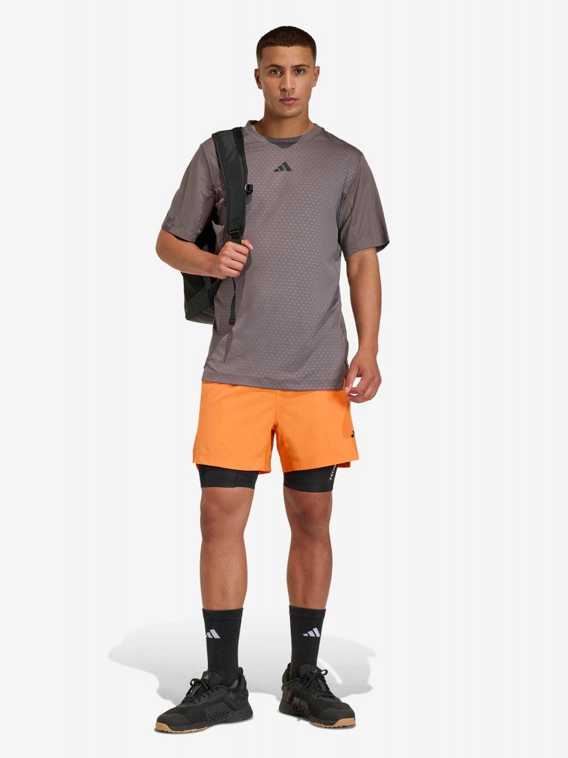 Adidas D4T Power 3-Stripes 18cm Orange Training Shorts