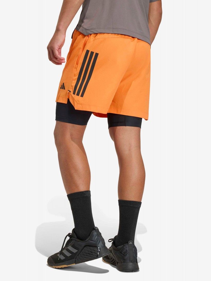 Adidas D4T Power 3-Stripes 18cm Orange Training Shorts