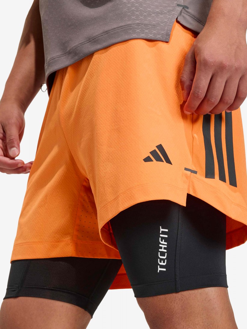 Adidas D4T Power 3-Stripes 18cm Orange Training Shorts