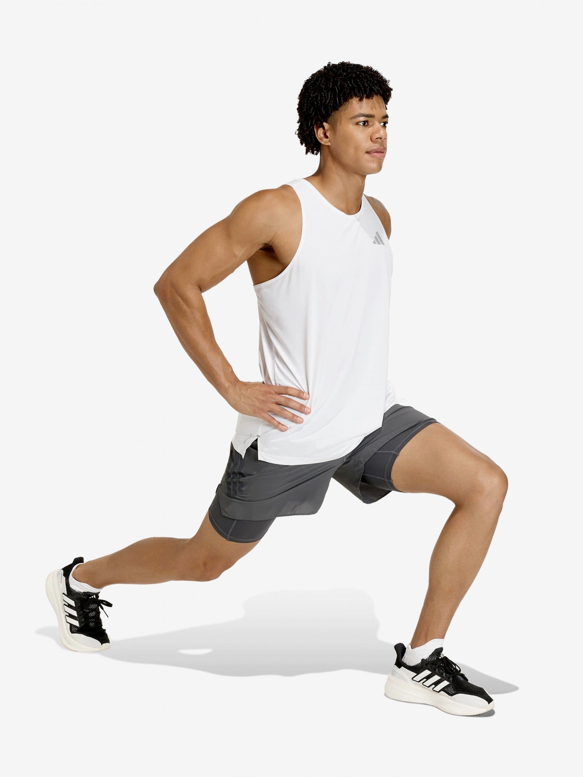 Adidas Adi365 Formotion 18cm Grey 2-in-1 Running Shorts