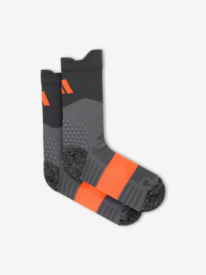 Adidas RUNxBOOST Grey and Orange Running Socks
