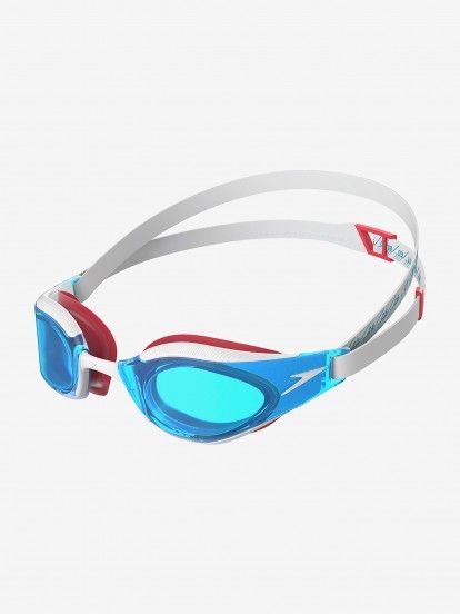 Speedo Fastskin Hyper Elite Blue, White and Red Swimming Goggles