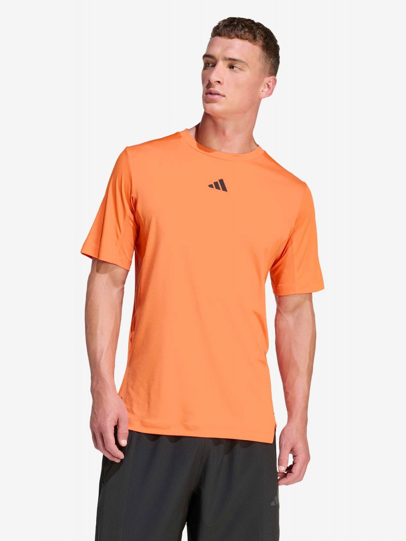 Camiseta de Entrenamiento Adidas D4T Power PrimeLift 3-Stripes Naranja