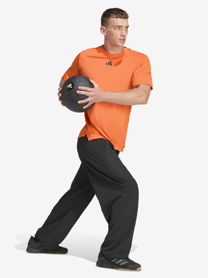 Camiseta de Entrenamiento Adidas D4T Power PrimeLift 3-Stripes Naranja