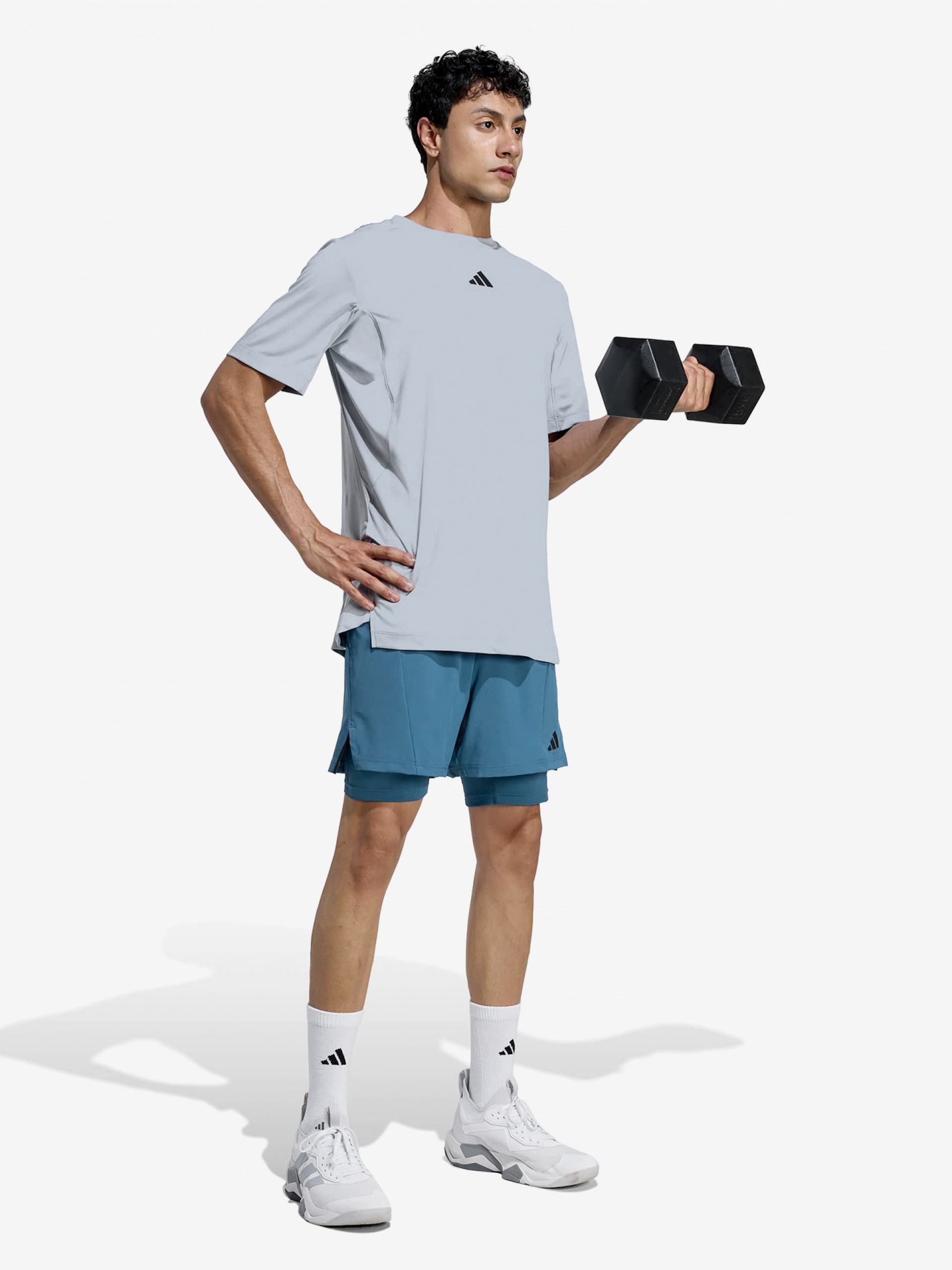 Adidas D4T Power PrimeLift 3-Stripes Blue Training T-shirt