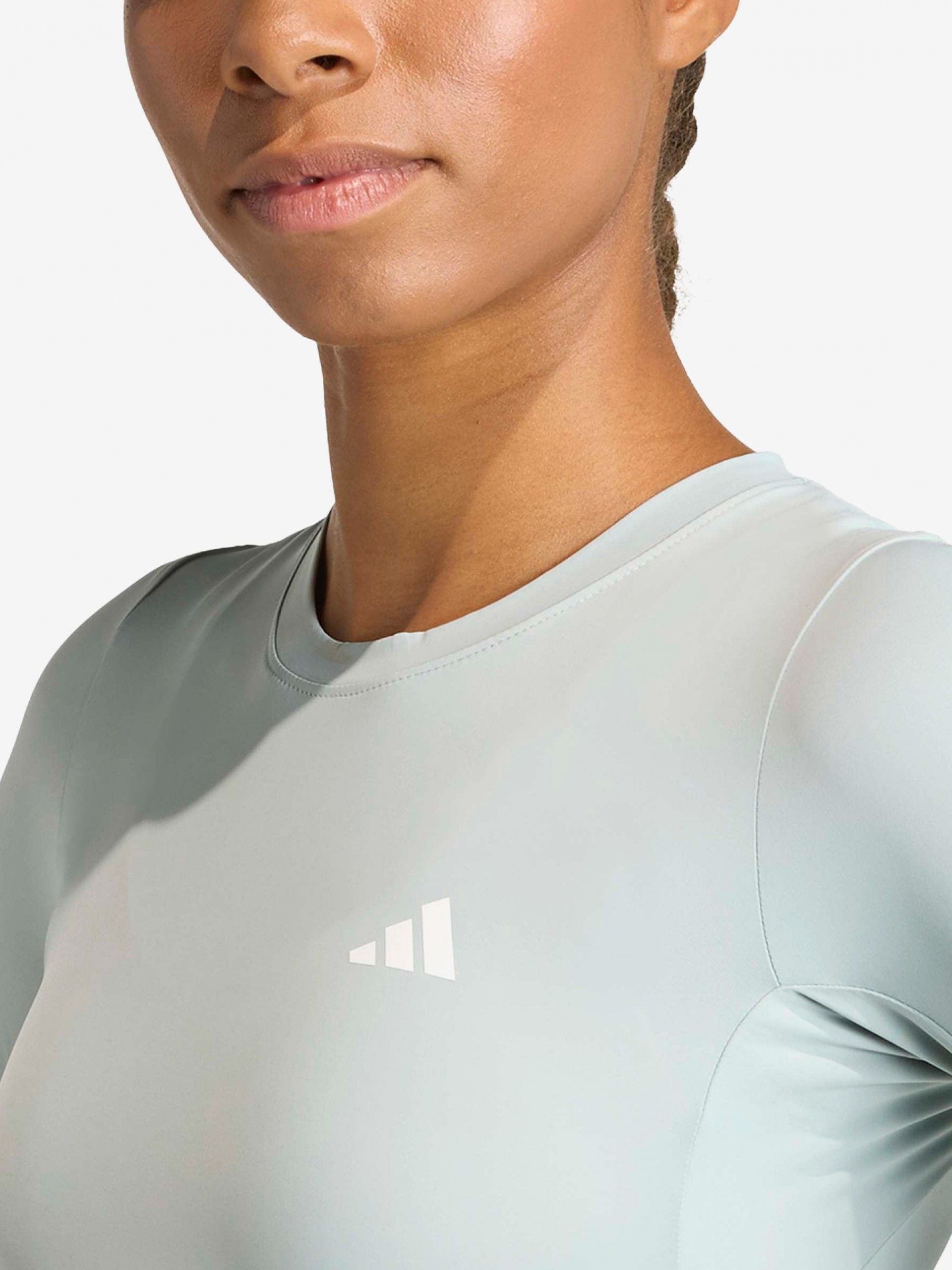 Camiseta de Manga Larga de Entrenamiento Adidas Power Essentials Workout Contour Climacool W Verde