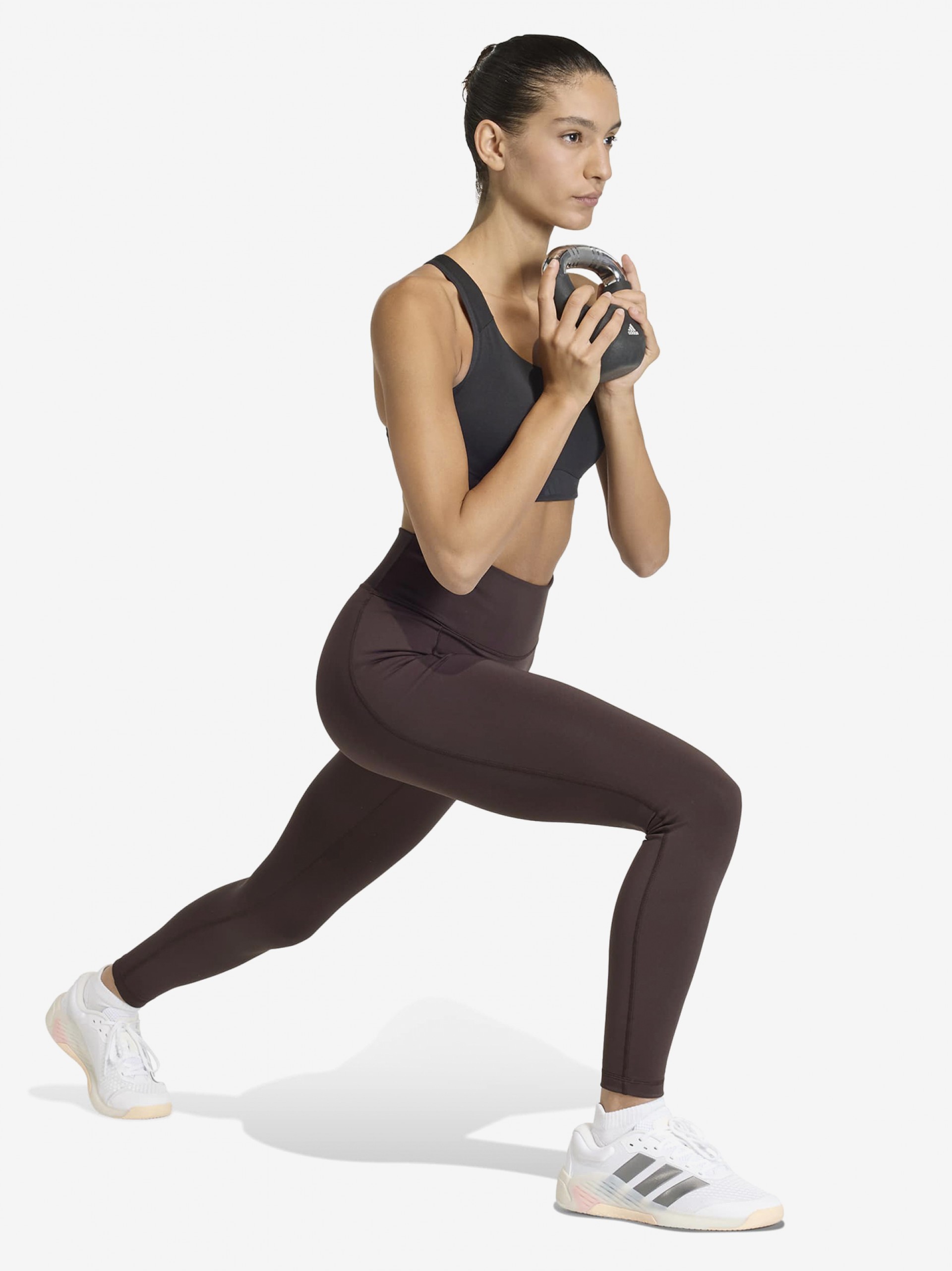 Leggings de Treino Adidas Optime Workout Climacool W Castanhas