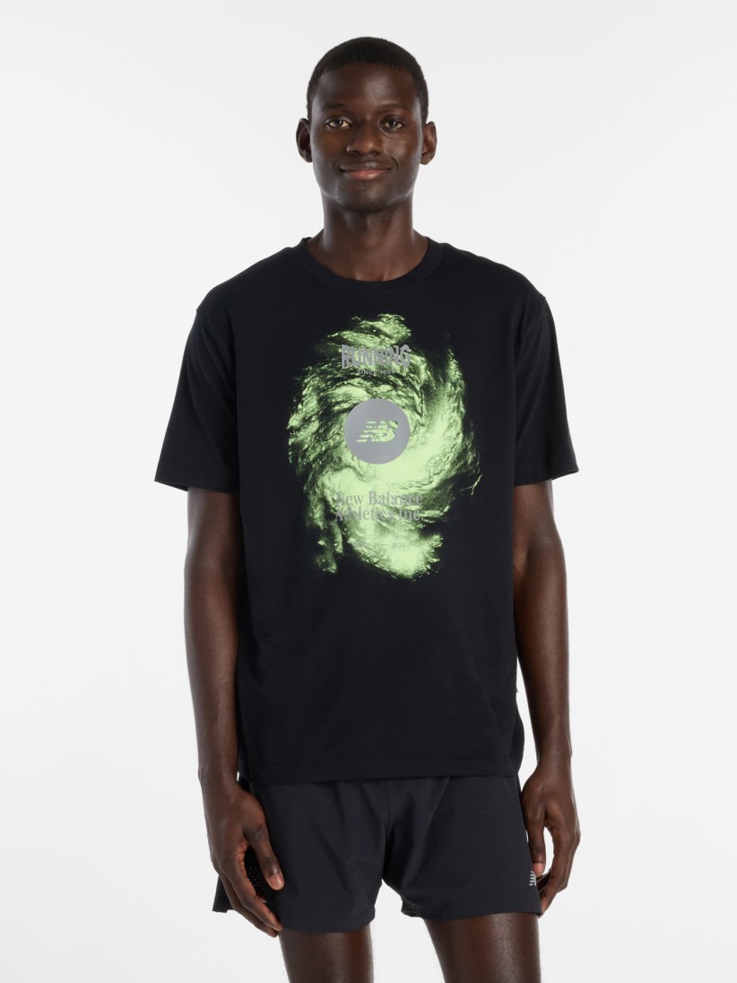 T-shirt New Balance Vortex Performance Preta e Verde