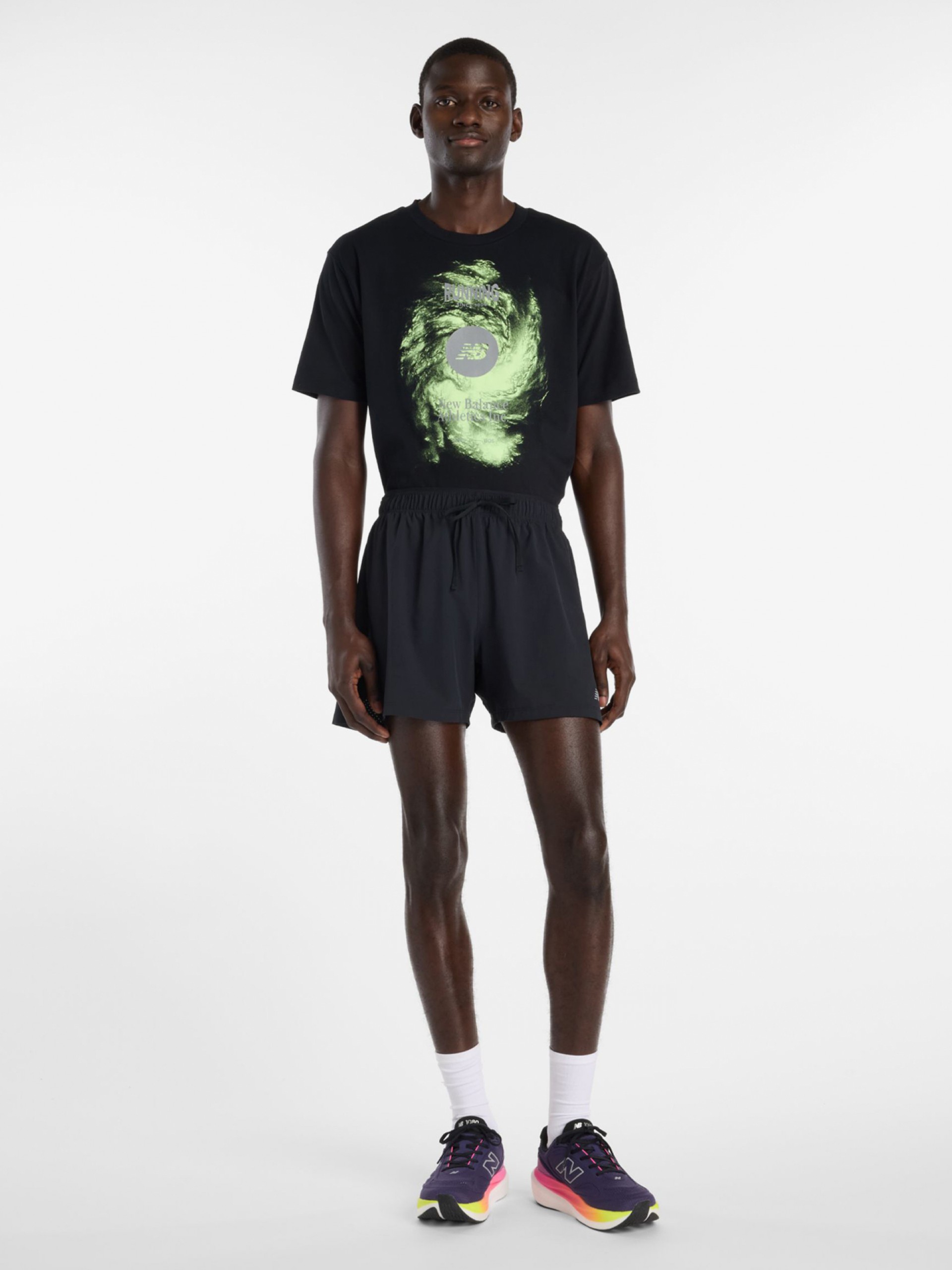 New Balance Vortex Performance Black and Green T-shirt