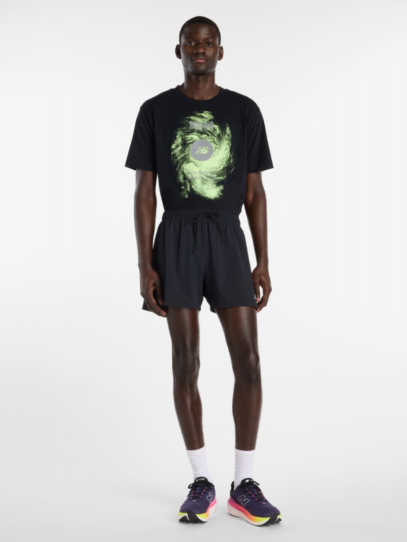 T-shirt New Balance Vortex Performance Preta e Verde