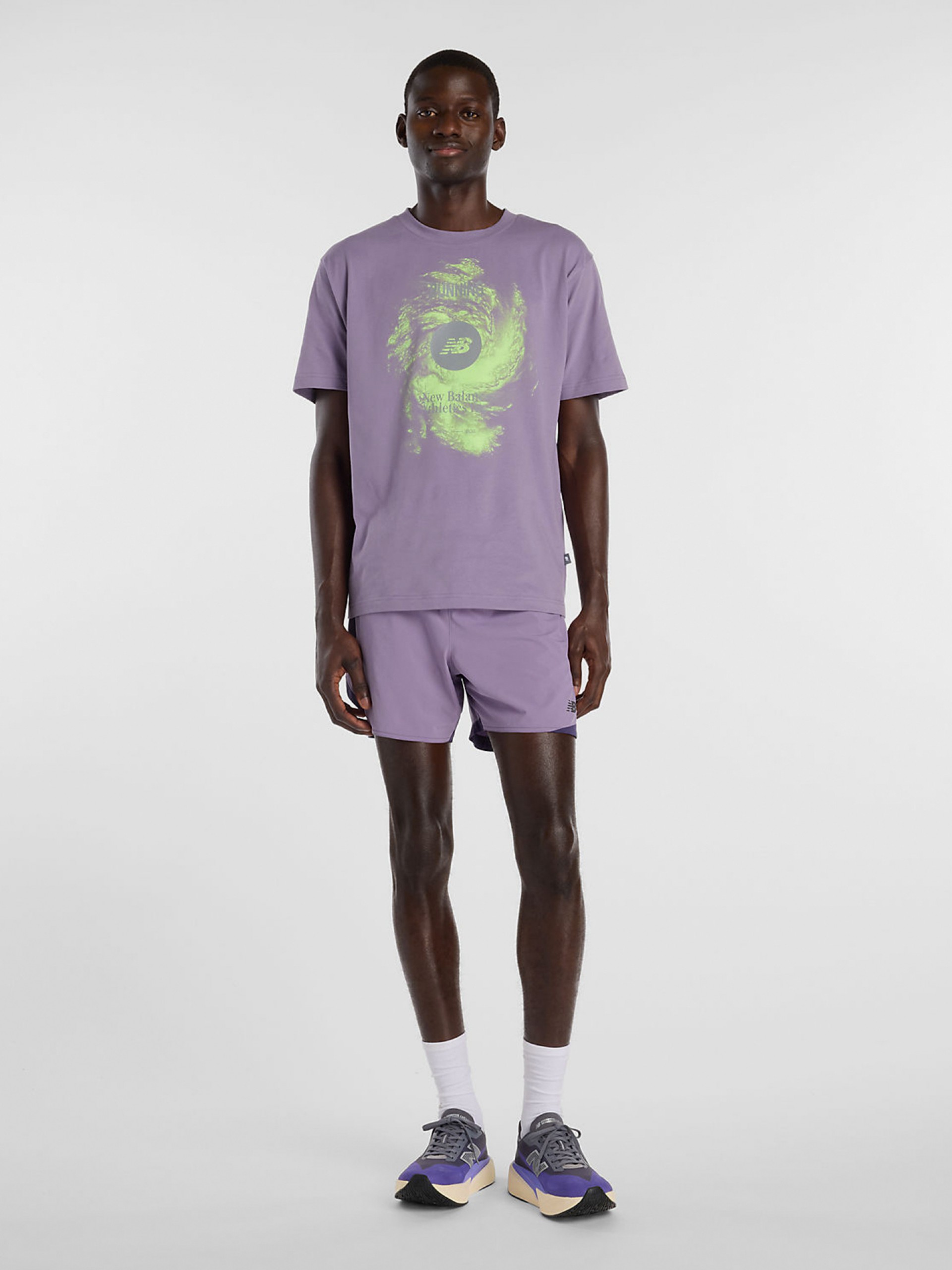 Camiseta New Balance Vortex Performance Lila y Verde