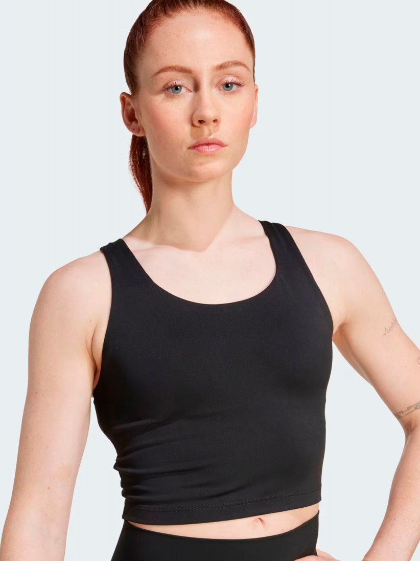 Camiseta de Tirantes con Sujetador de Sujeci�n Media Adidas All Me W Negra