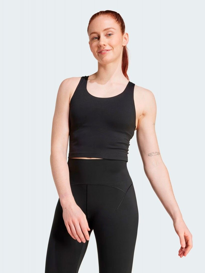 Camiseta de Tirantes con Sujetador de Sujeci�n Media Adidas All Me W Negra