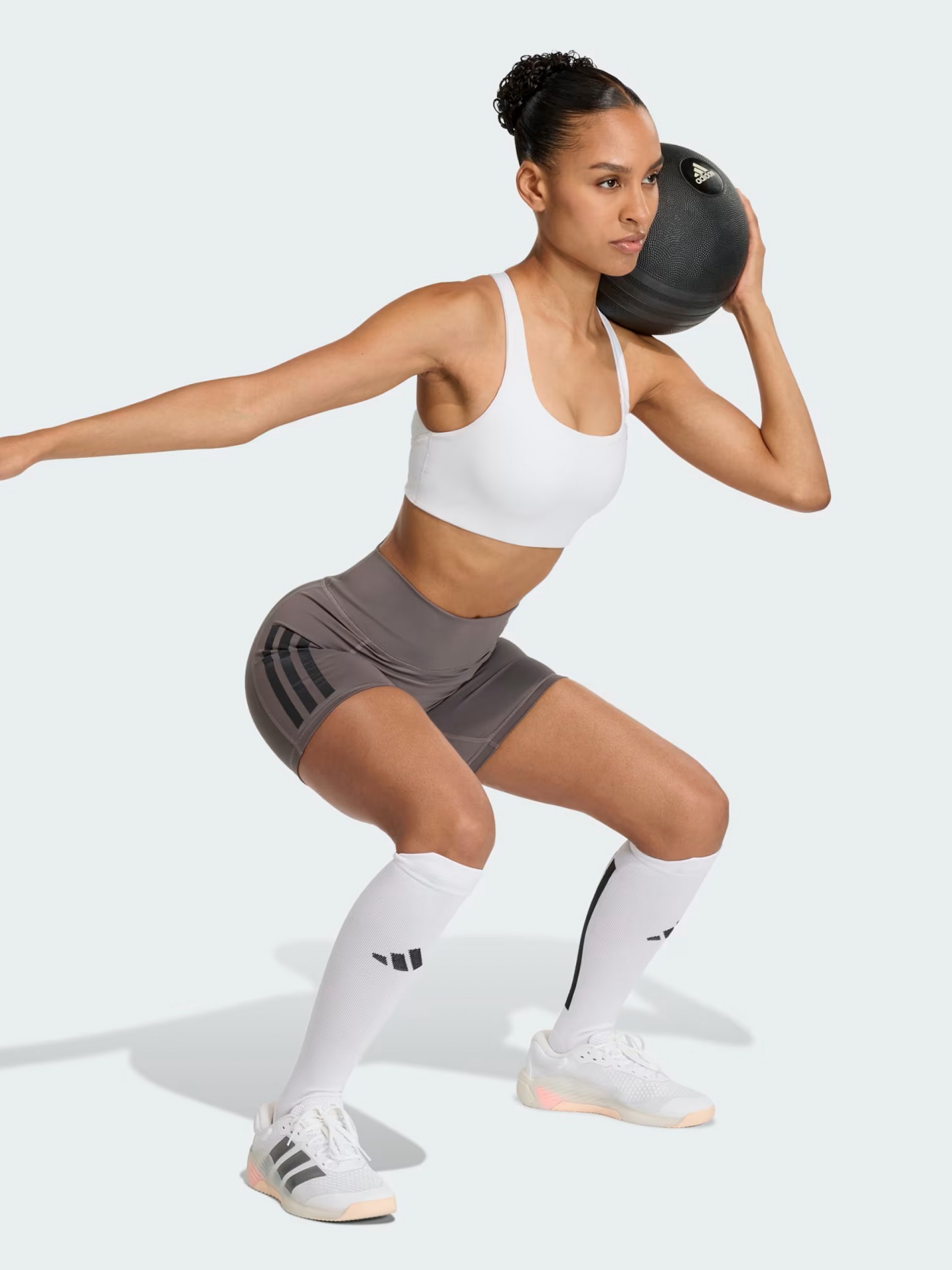 Adidas Optime Medium Support W White Sports Bra