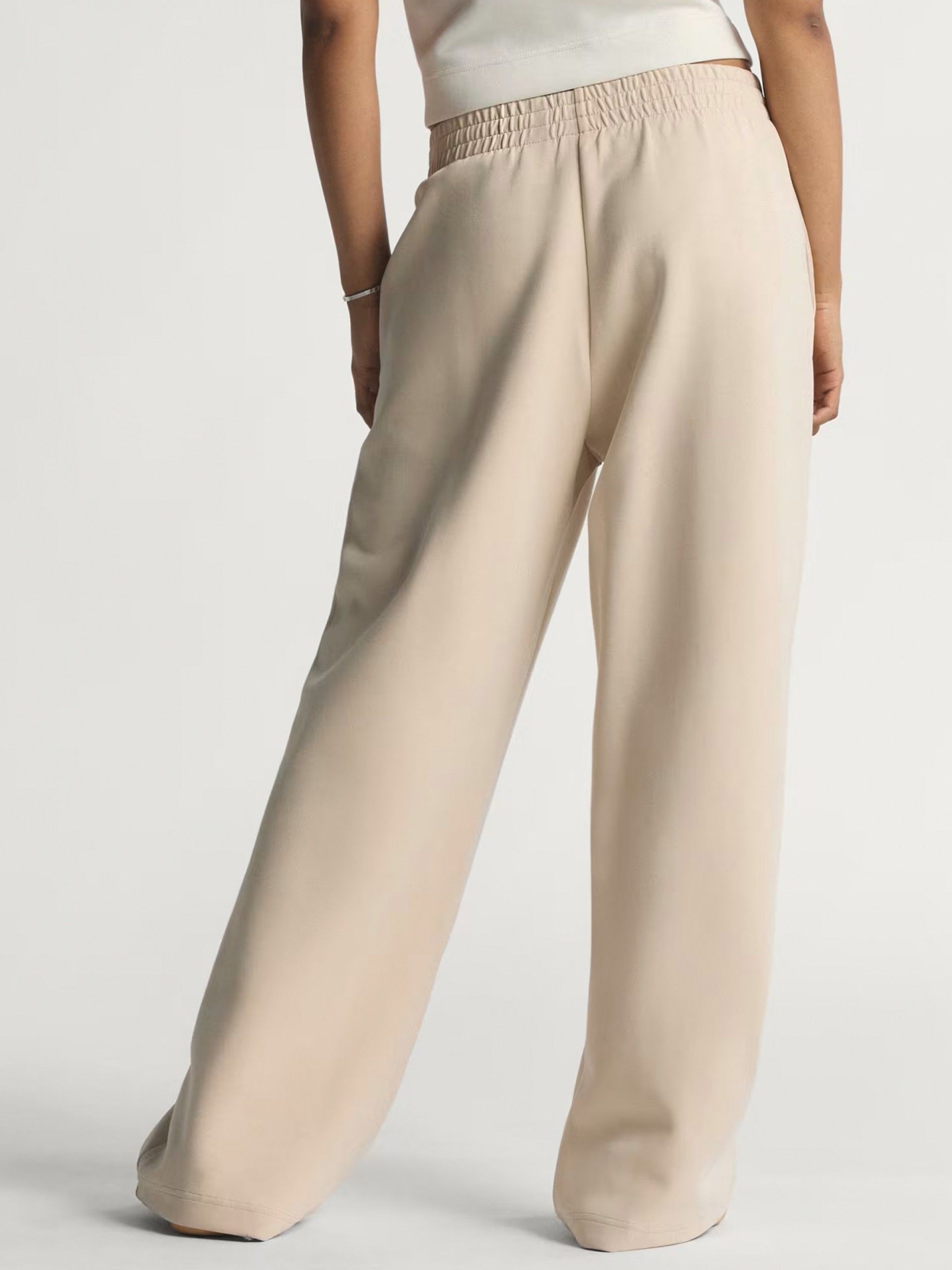 Adidas Soft Lux Mid-Rise W Beige Trousers