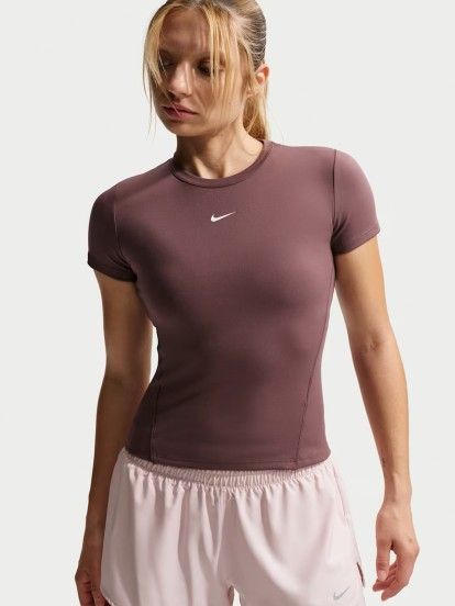 T-shirt de Treino Nike One Bordeaux Para Mulher