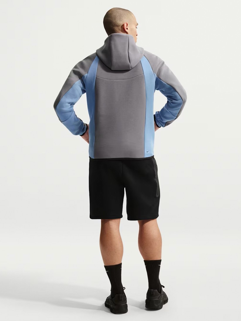 Casaco com Capuz Nike Tech Fleece Windrunner Cinzento e Azul Para Homem