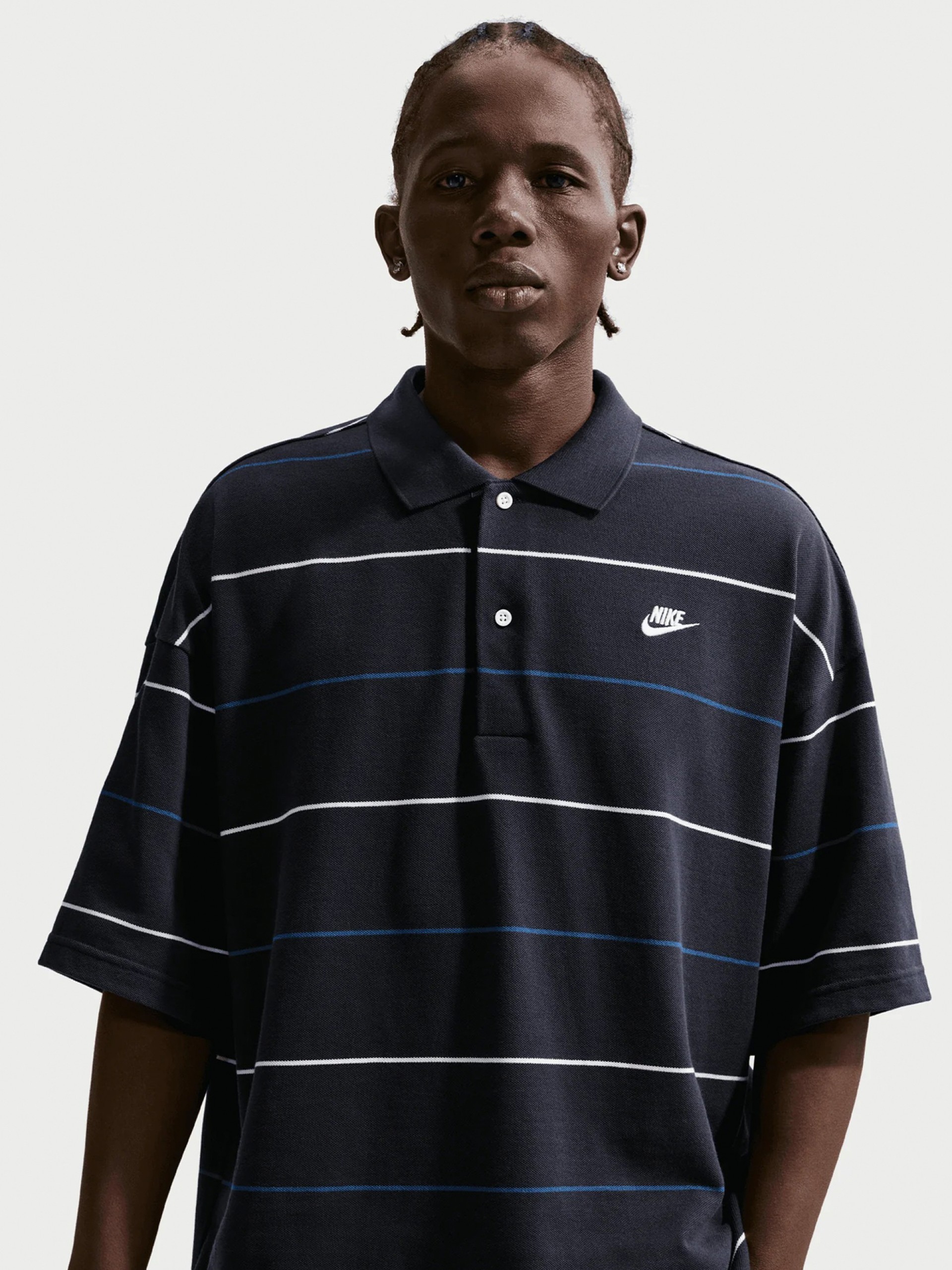 Polo Nike Sportswear Club Azul De Rayas Para Hombre