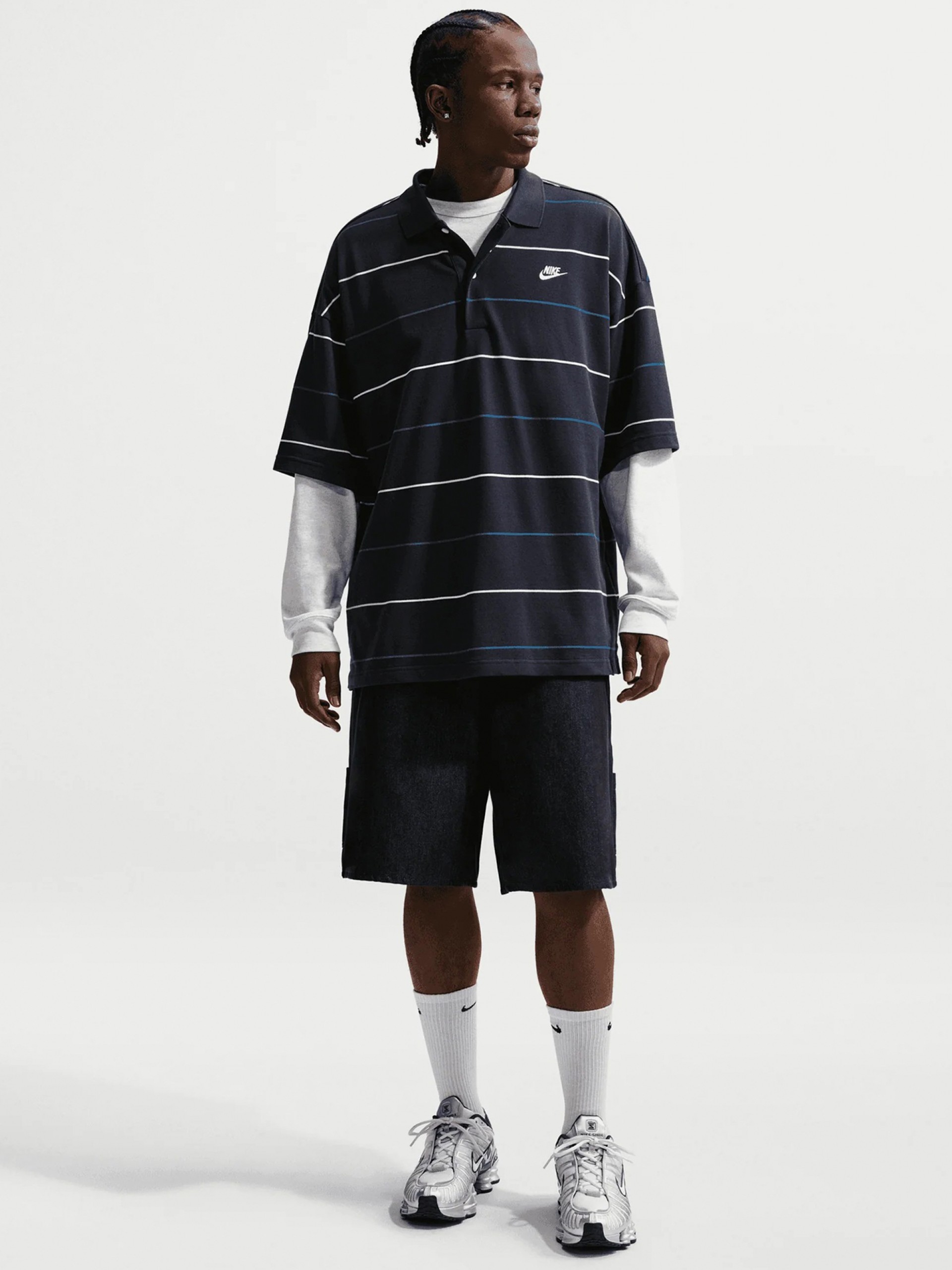 Polo Nike Sportswear Club Azul De Rayas Para Hombre