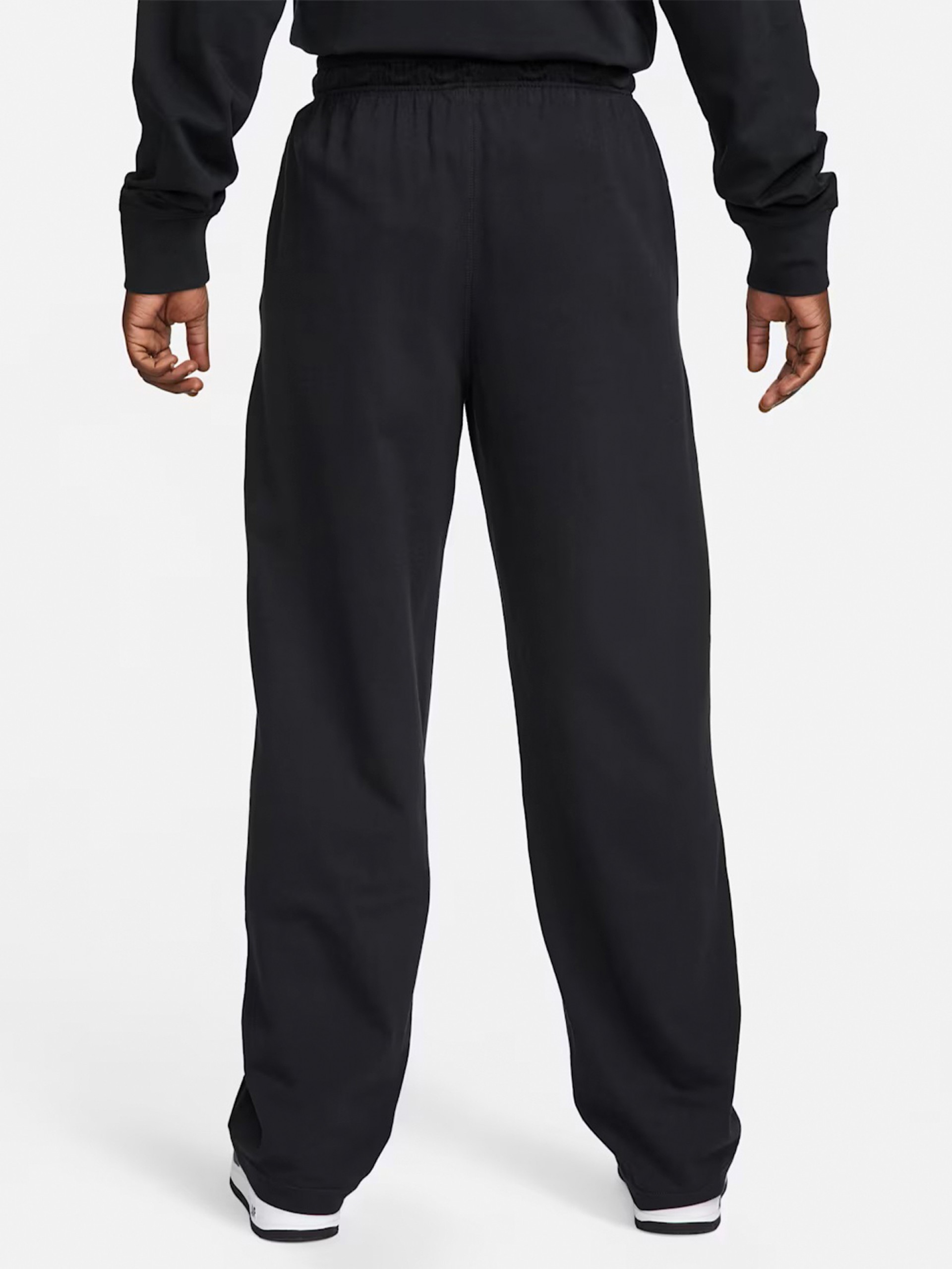 Nike Club Fleece Open-Hem Black Trousers For Men