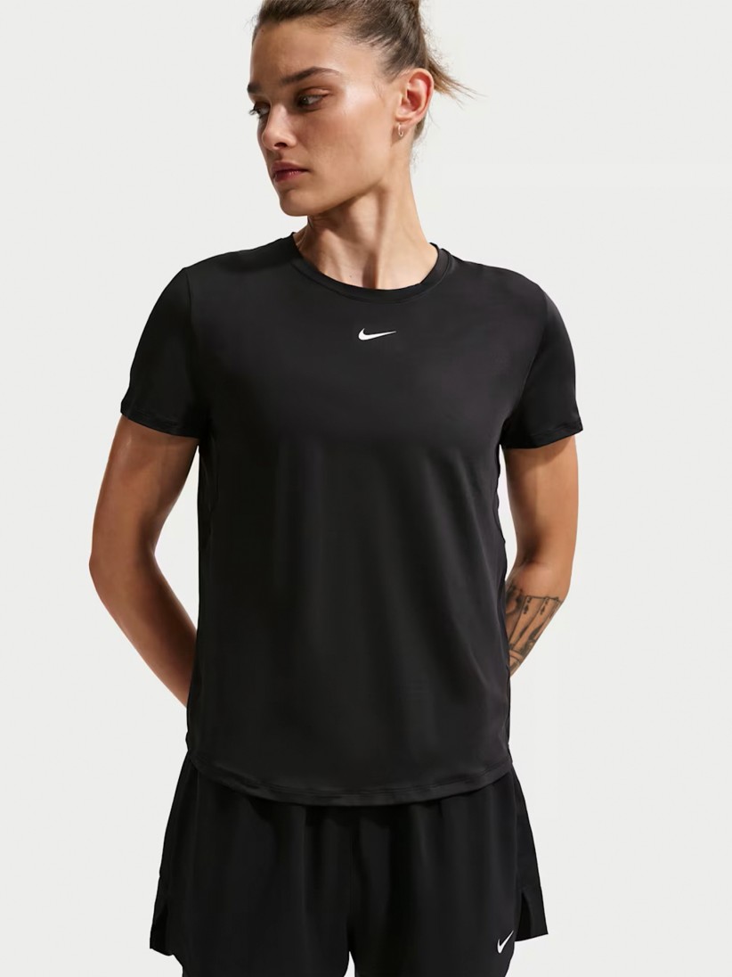 Camiseta de Entrenamiento Nike One Classic Dri-FIT Negra Para Mujer Camiseta de Entrenamiento Nike One Classic Dri-FIT Negra Para Mujer