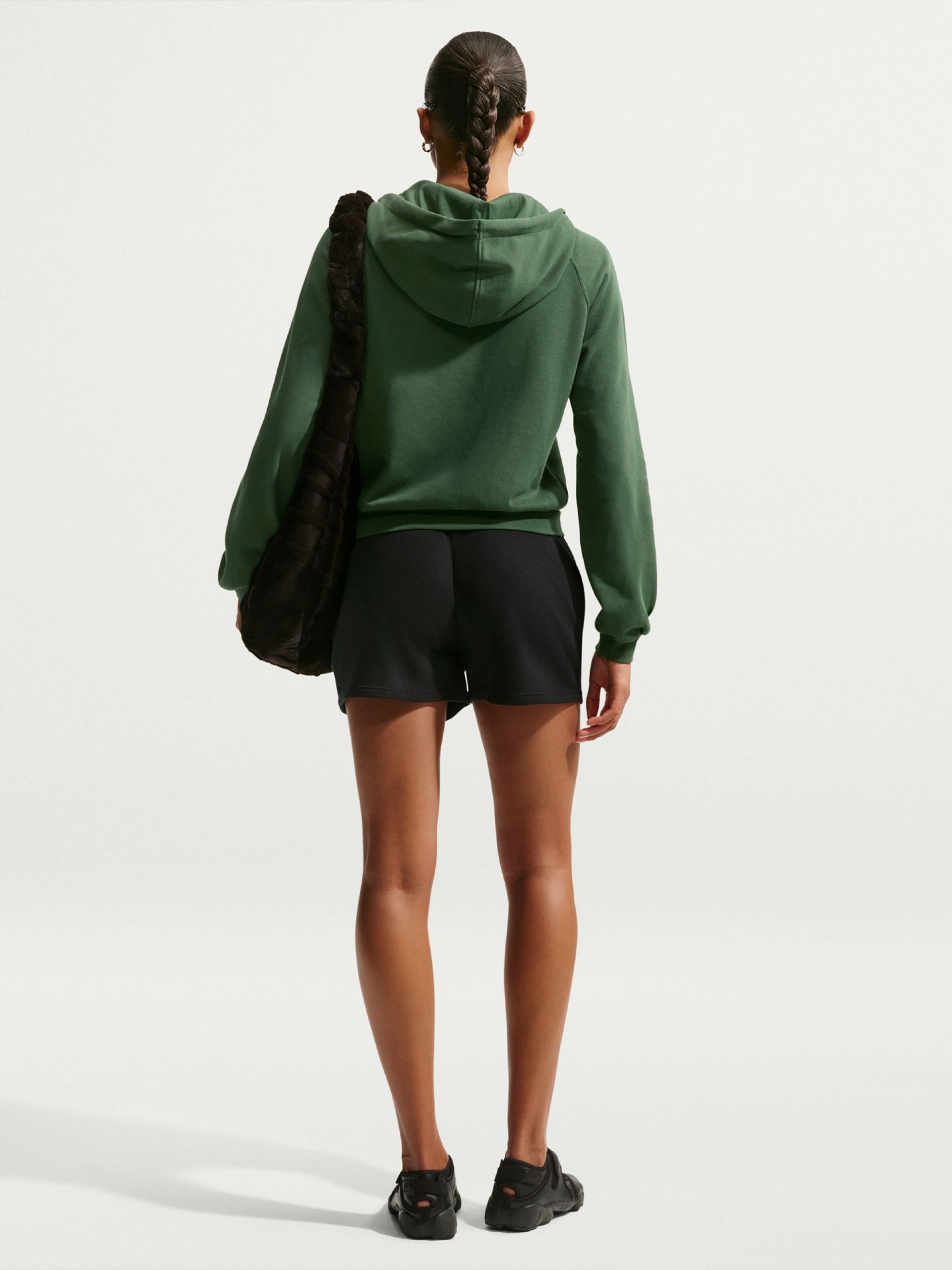 Camisola com Capuz Nike Sportswear Chill French Terry Verde Para Mulher