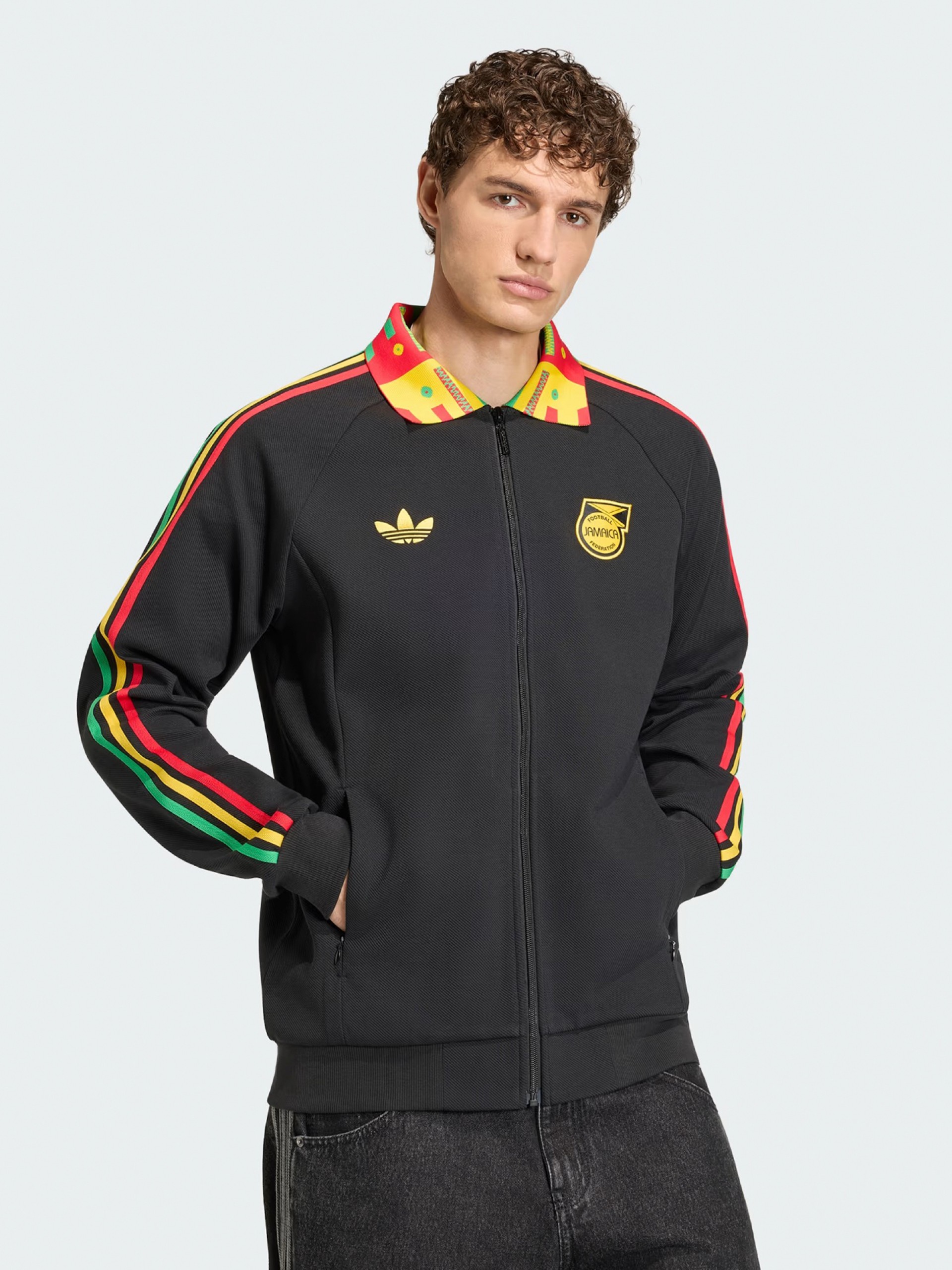 Casaco Adidas Anthem Cores Alternativas JFF Jamaica x Bob Marley Preto