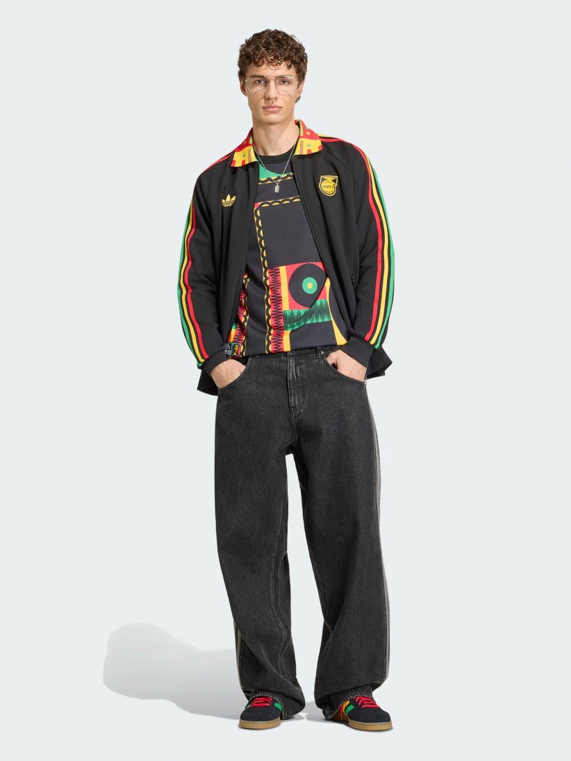 Casaco Adidas Anthem Cores Alternativas JFF Jamaica x Bob Marley Preto