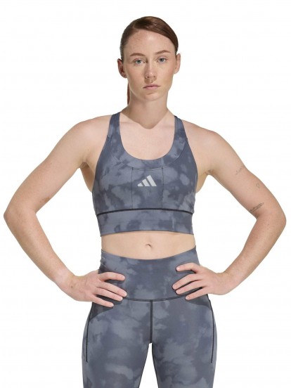 Adidas Adi365 Pocket Graphic Medium Support W Grey Sports Bra
